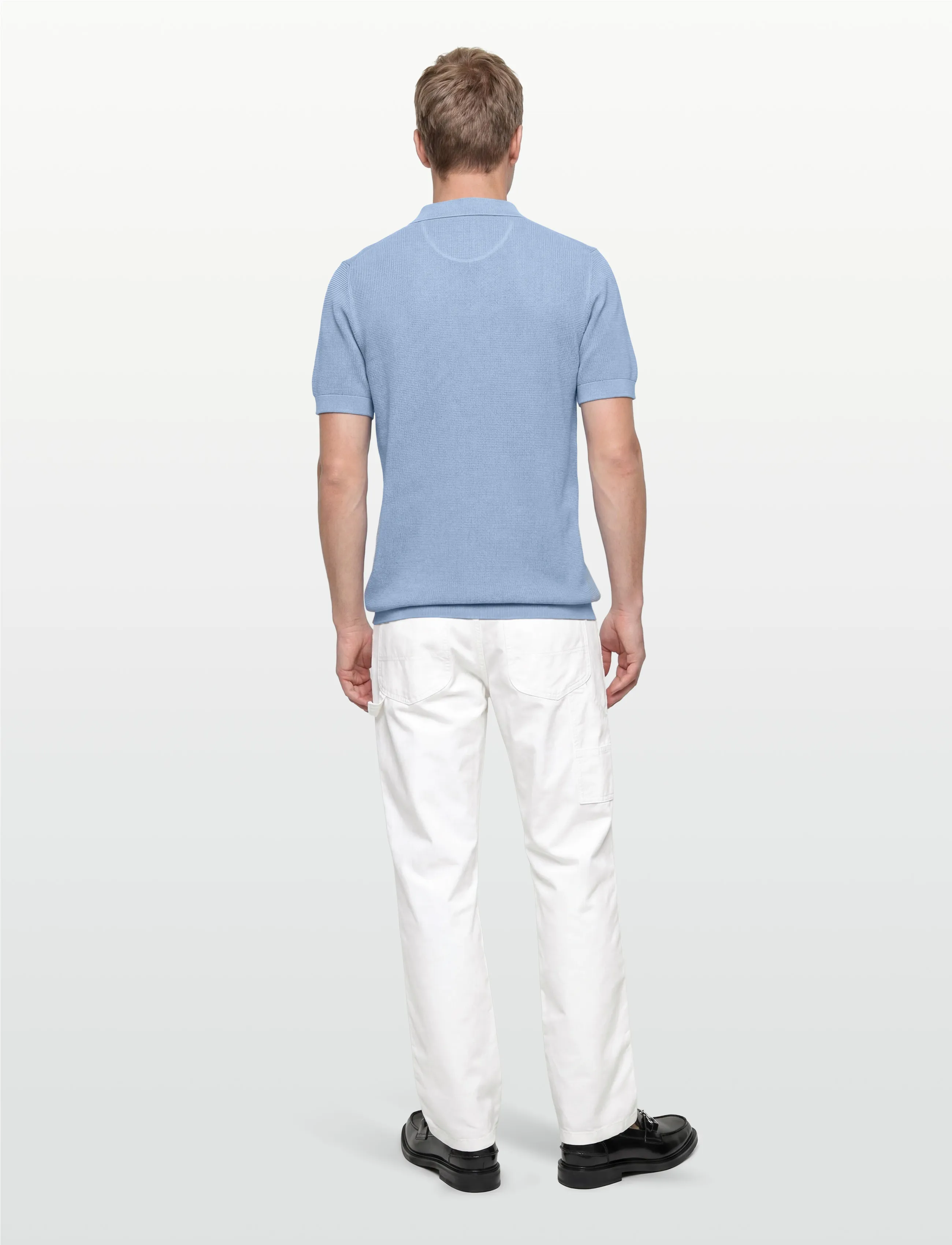 Gant - MICRO TEXTURED COTTON SS POLO - knitted polos - fresh blue - 4