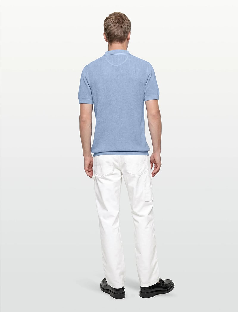 Gant - MICRO TEXTURED COTTON SS POLO - gestrickte polohemden - fresh blue - 4