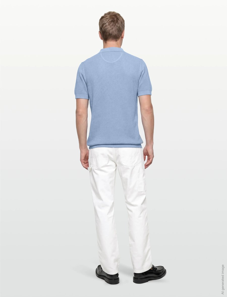 Gant - MICRO TEXTURED COTTON SS POLO - gestrickte polohemden - fresh blue - 4
