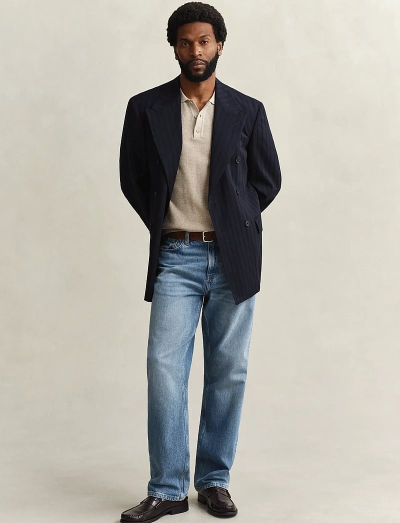 GANT - MICRO TEXTURED COTTON SS POLO - gestrickte polohemden - oat melange - 4