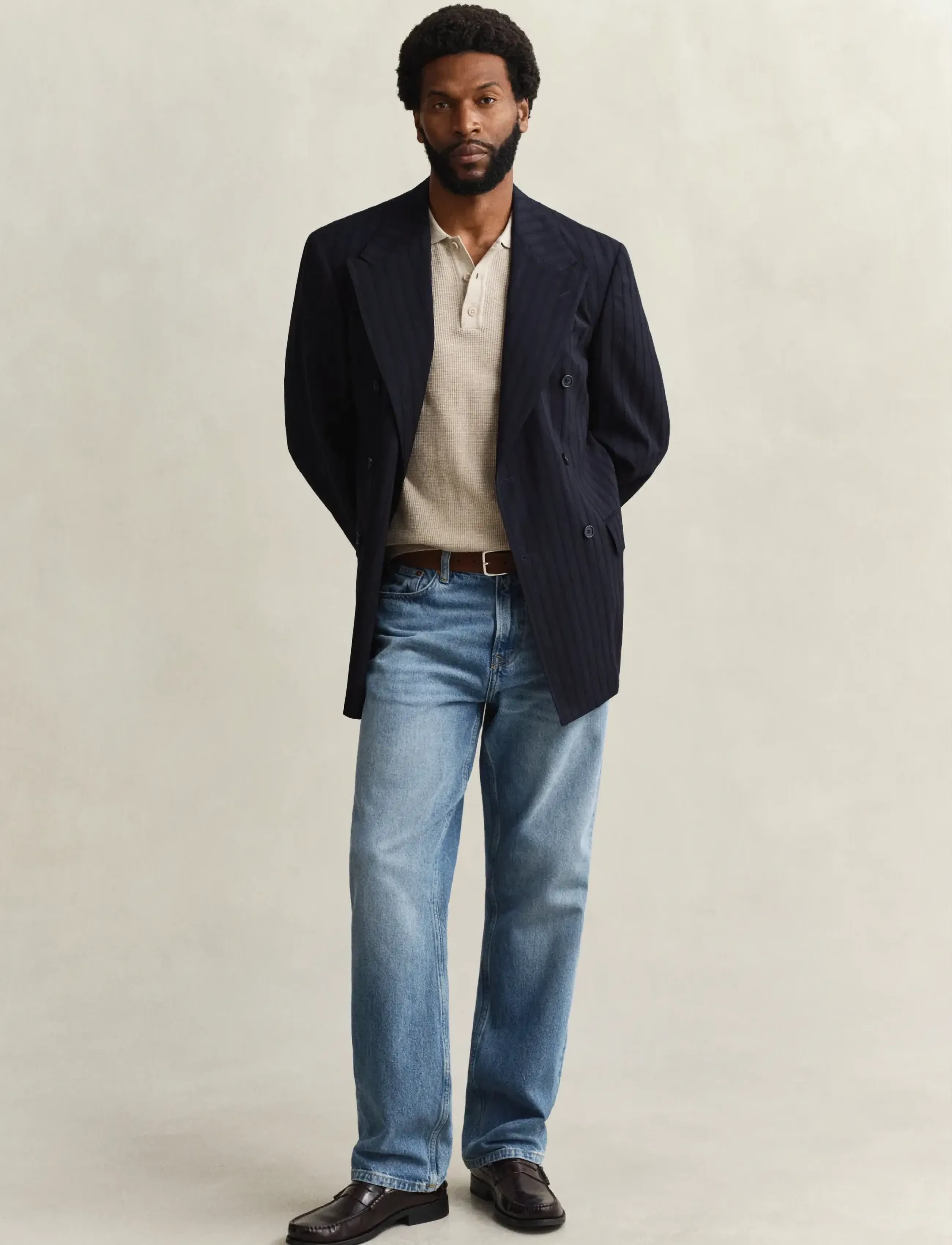 Gant - MICRO TEXTURED COTTON SS POLO - stickade pikéer - oat melange - 4