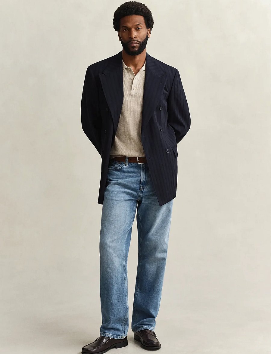Gant - MICRO TEXTURED COTTON SS POLO - stickade pikéer - oat melange - 4