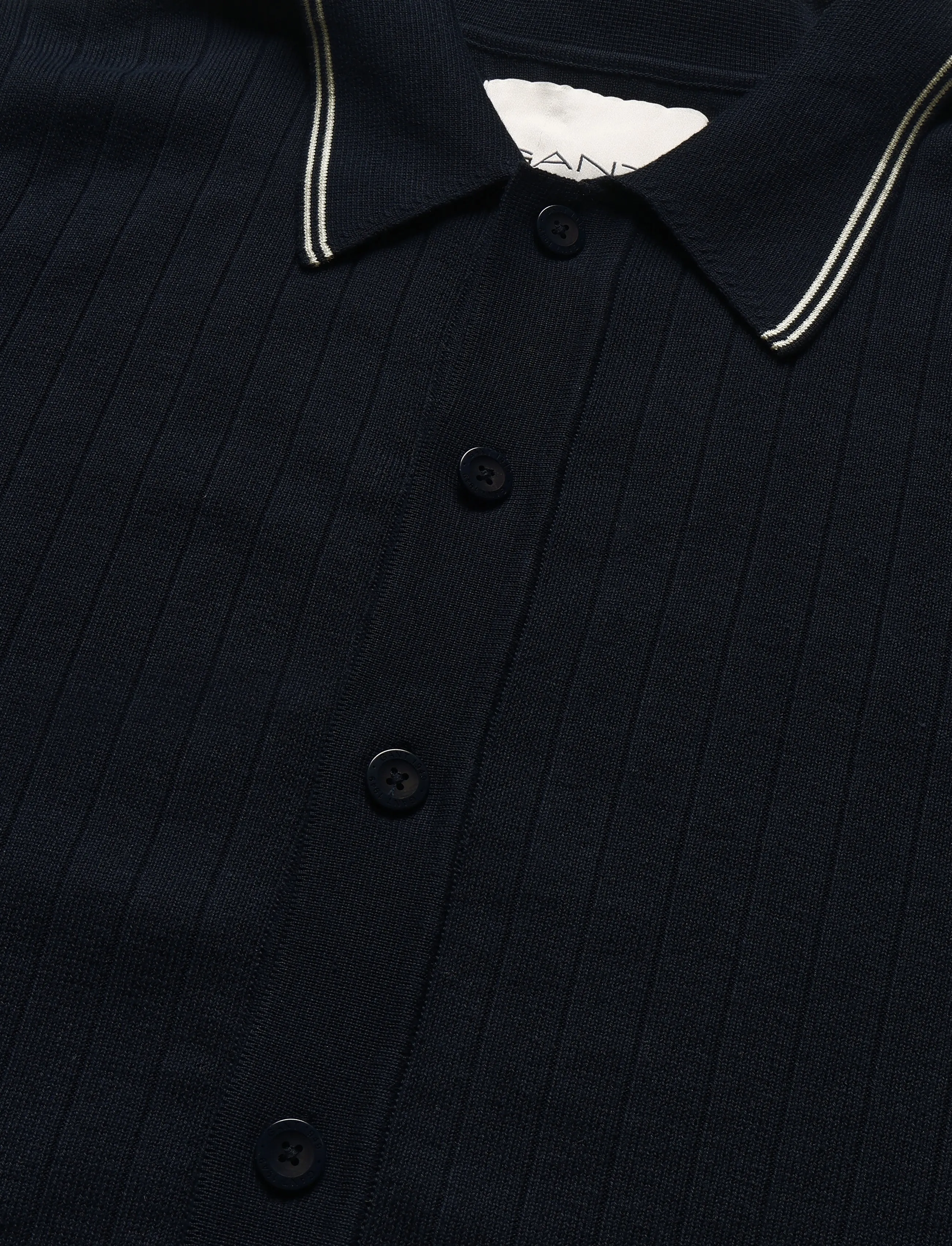 Gant - COTTON RIB POLO CARDIGAN - evening blue - 2