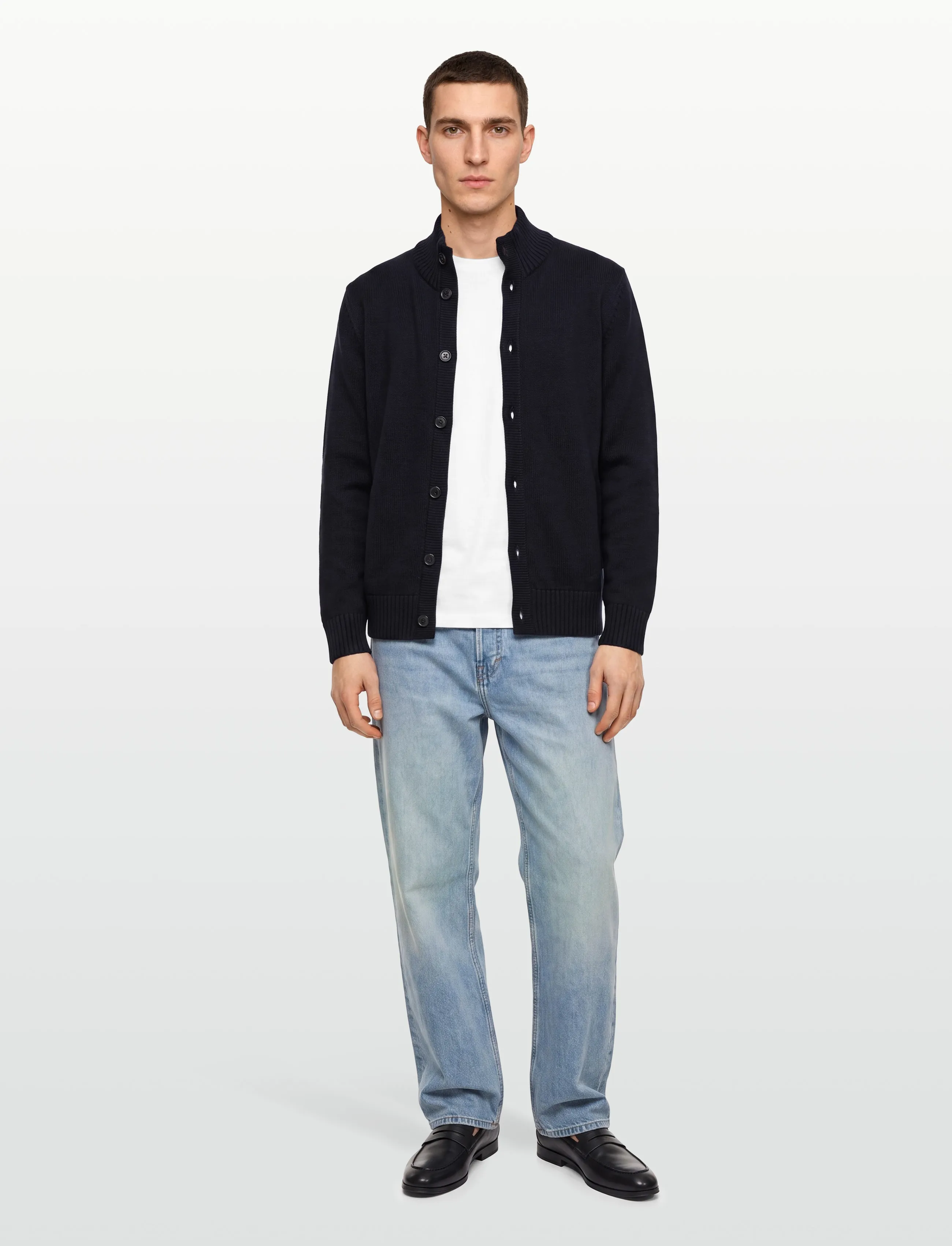 Gant SUPIMA COTTON BUTTONED CARDIGAN - Polokrage - EVENING BLUE / navy