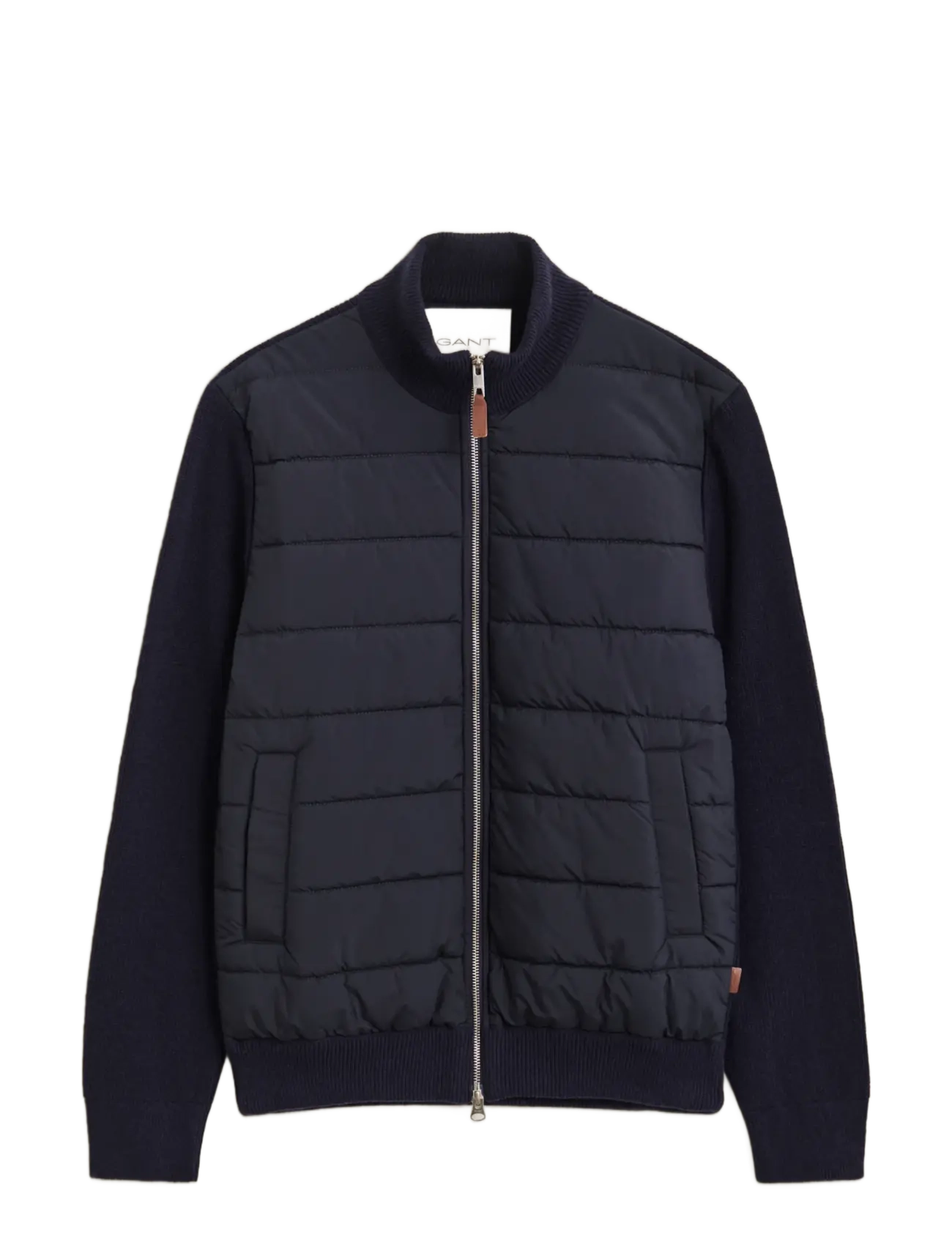 Gant Hybrid Zipped Cardigan, XXL, Navy, Jakker > Vatterede Jakker, Herre