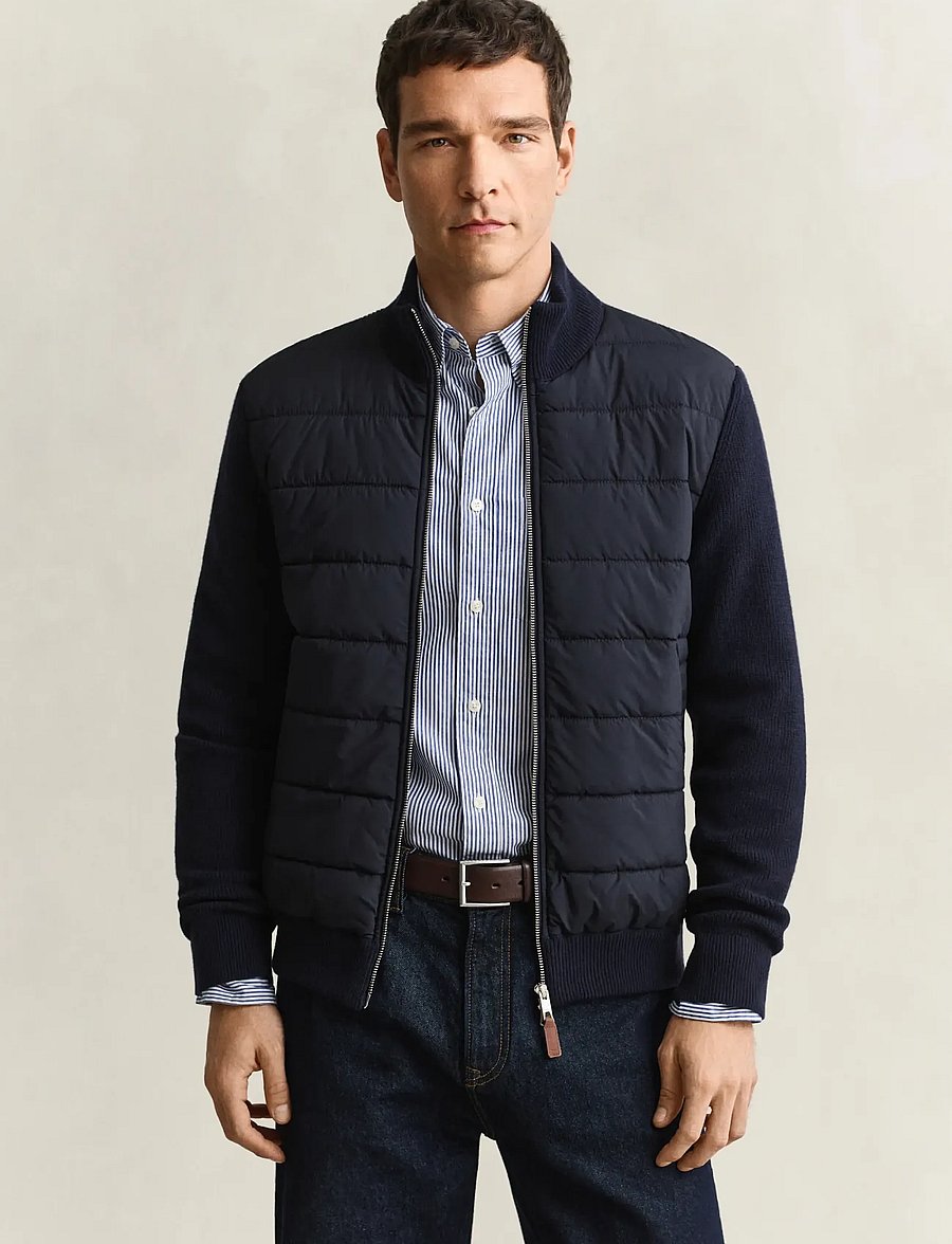 Gant - HYBRID ZIPPED CARDIGAN - voodriga jakid - evening blue - 0