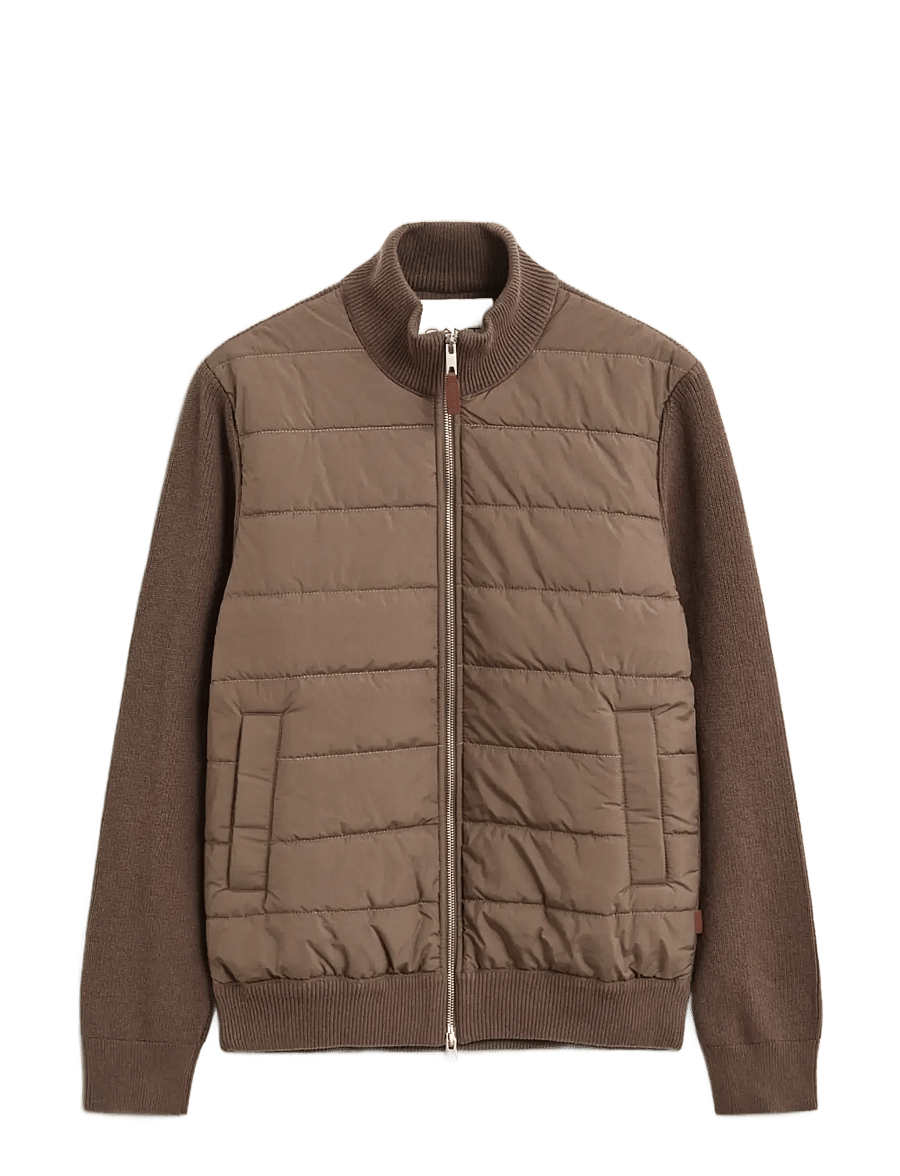Gant - HYBRID ZIPPED CARDIGAN - voodriga jakid - faded taupe - 0