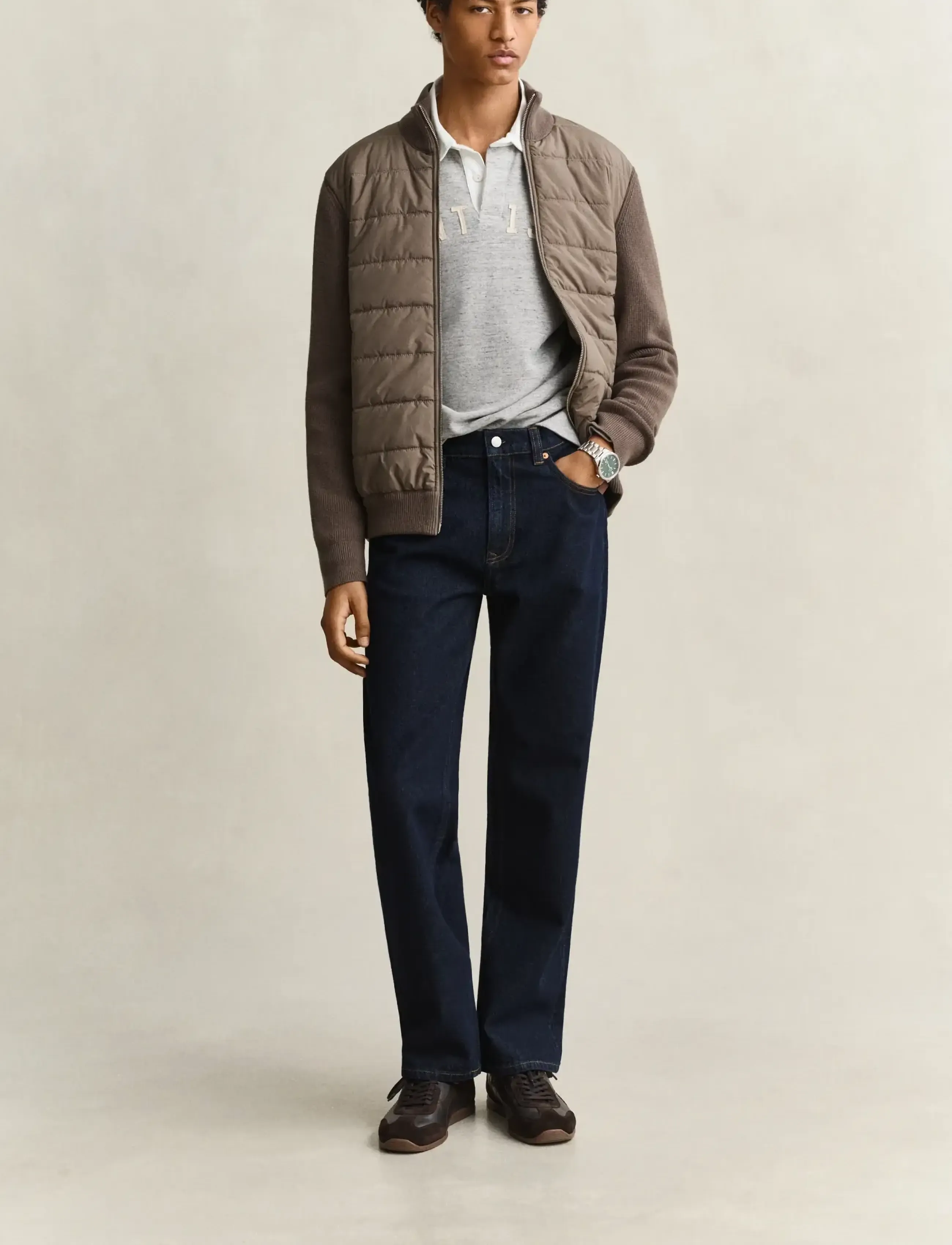 Gant - HYBRID ZIPPED CARDIGAN - forede jakker - faded taupe - 4