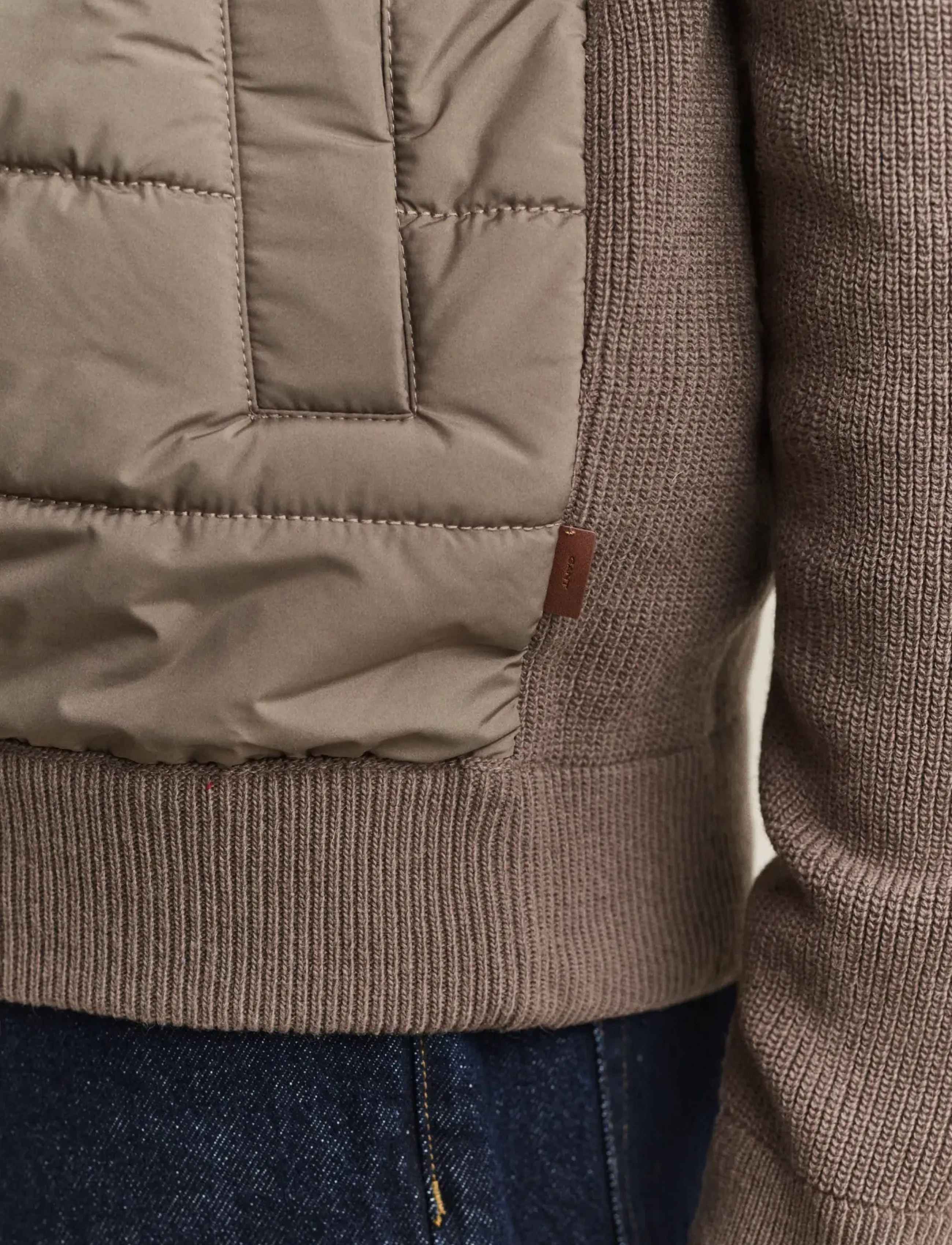 Gant - HYBRID ZIPPED CARDIGAN - forede jakker - faded taupe - 5