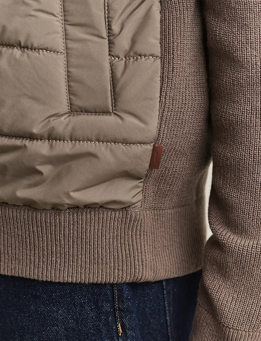 Gant - HYBRID ZIPPED CARDIGAN - forede jakker - faded taupe - 5