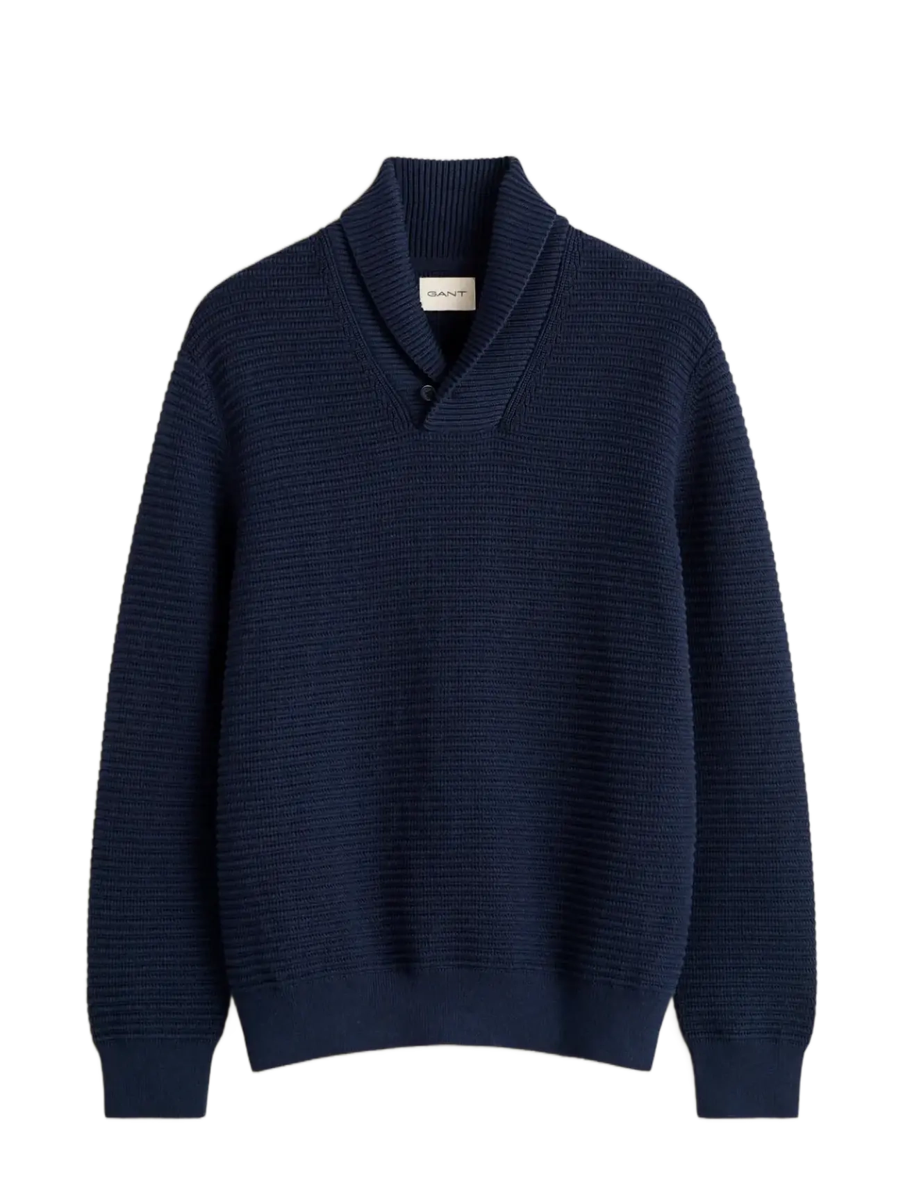 Gant TEXTURED SHAWL COLLAR SWEATER - Stickat - EVENING BLUE / navy