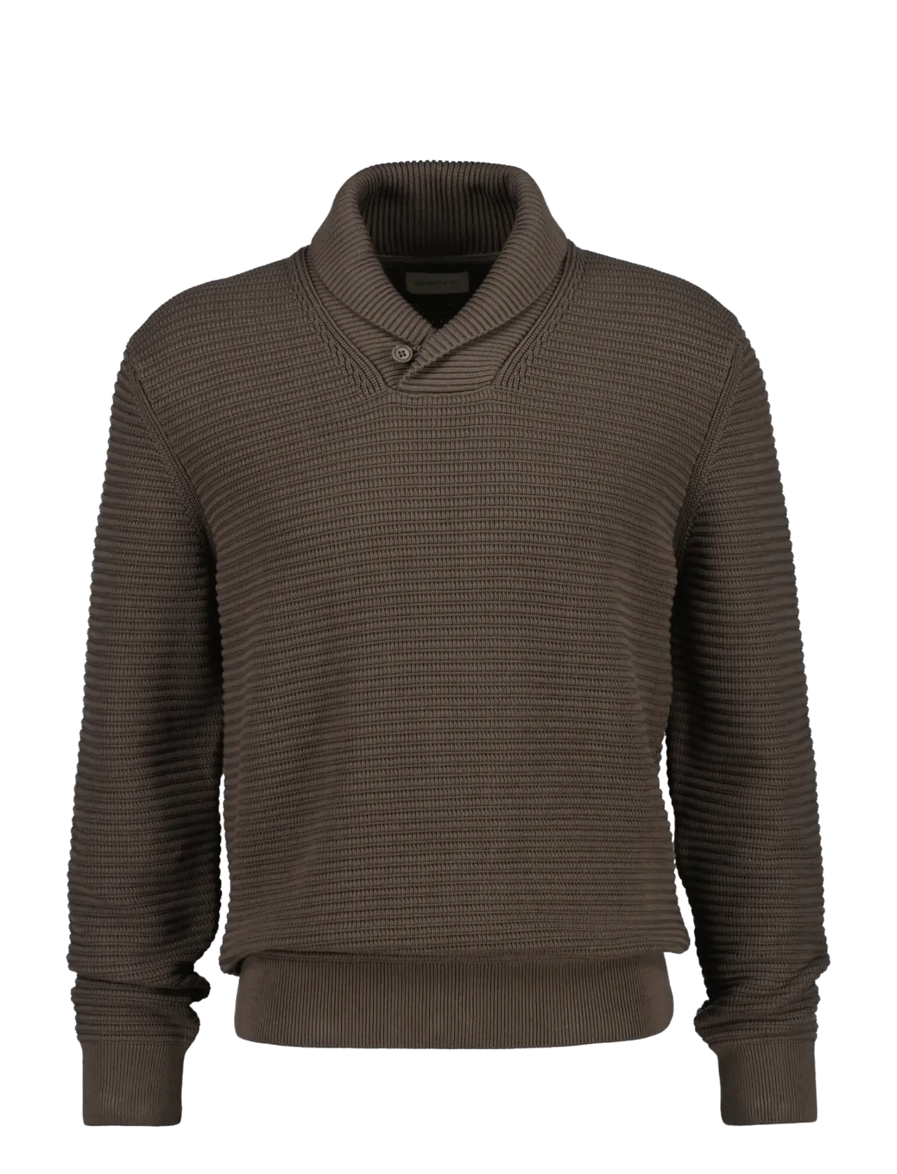 Gant TEXTURED SHAWL COLLAR SWEATER - Streetstyle - FADED TAUPE / brown