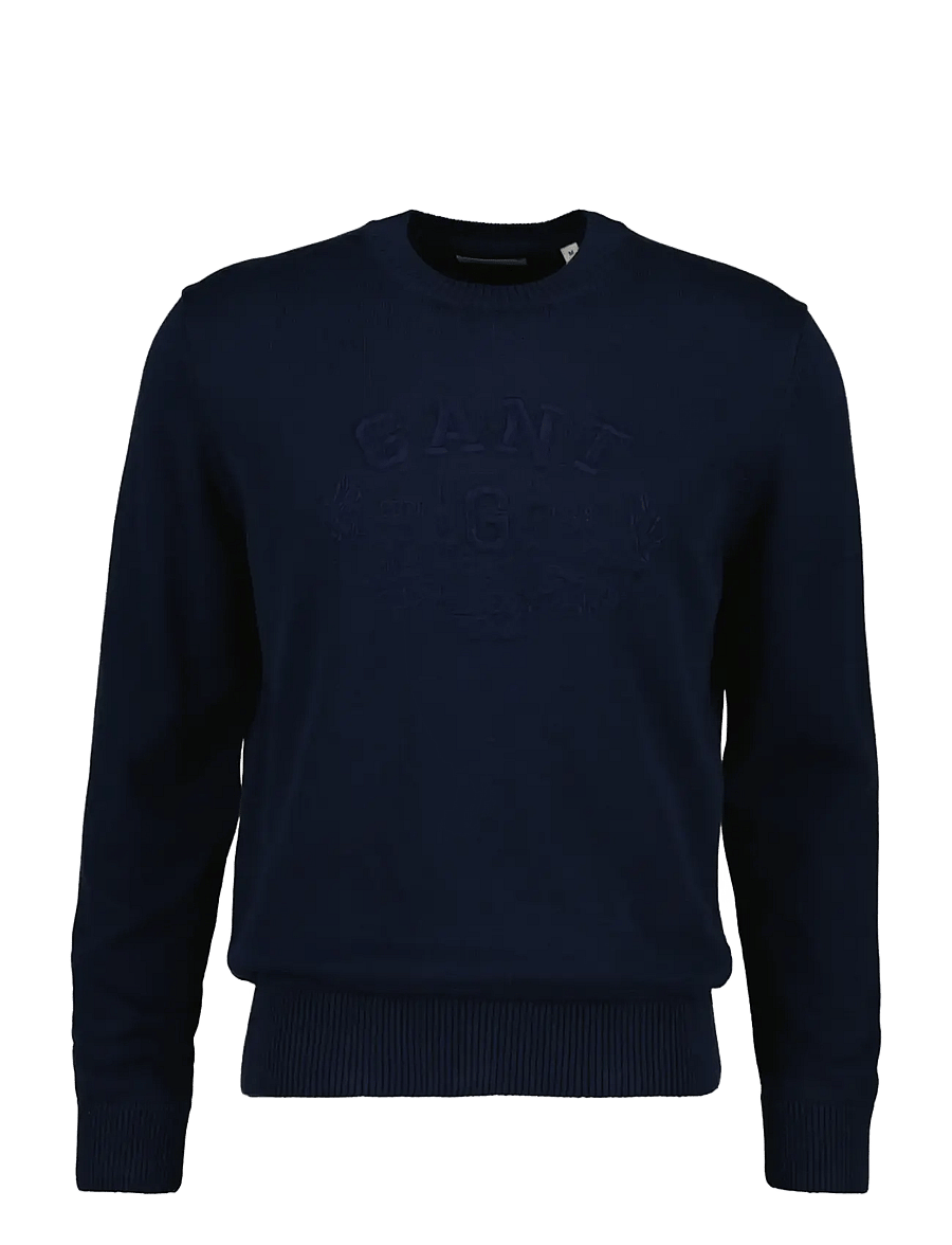 Gant - GRAPHIC COTTON C-NECK - rundhals - evening blue - 0