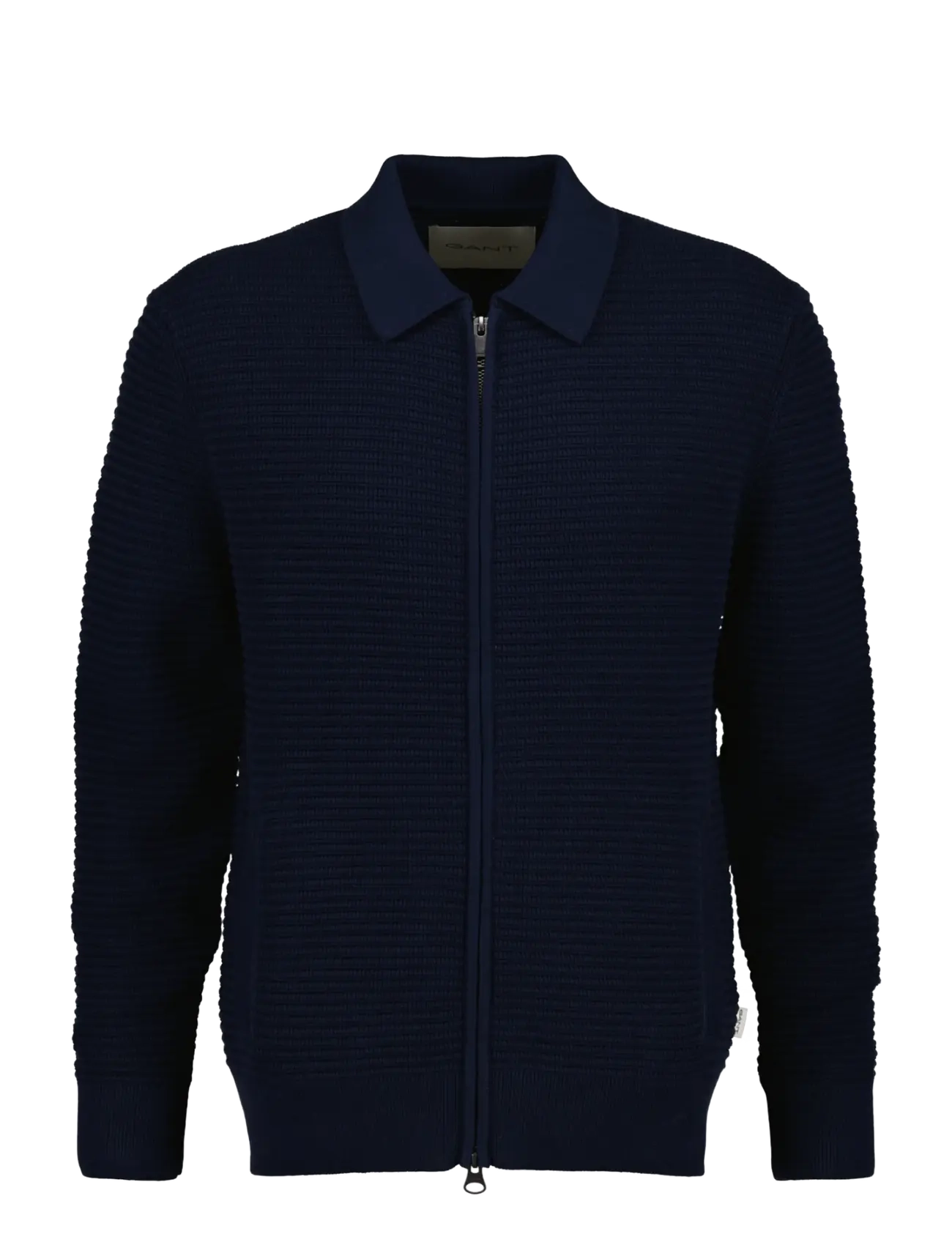 Gant TEXTURED ZIP POLO CARDIGAN - Nach Stil kaufen - EVENING BLUE / navy