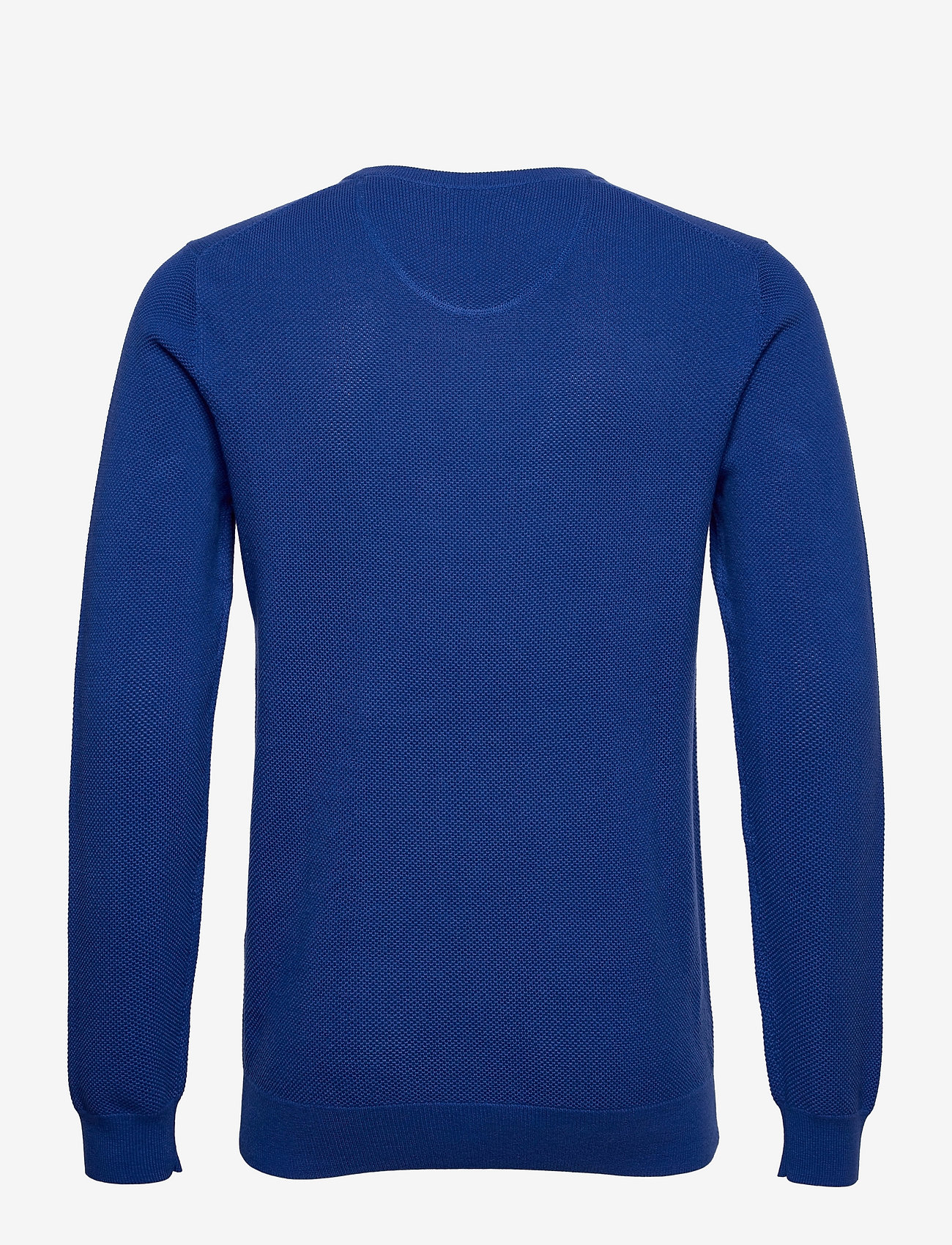 GANT - COTTON PIQUE C-NECK - megztinis su apvalios formos apykakle - college blue - 1