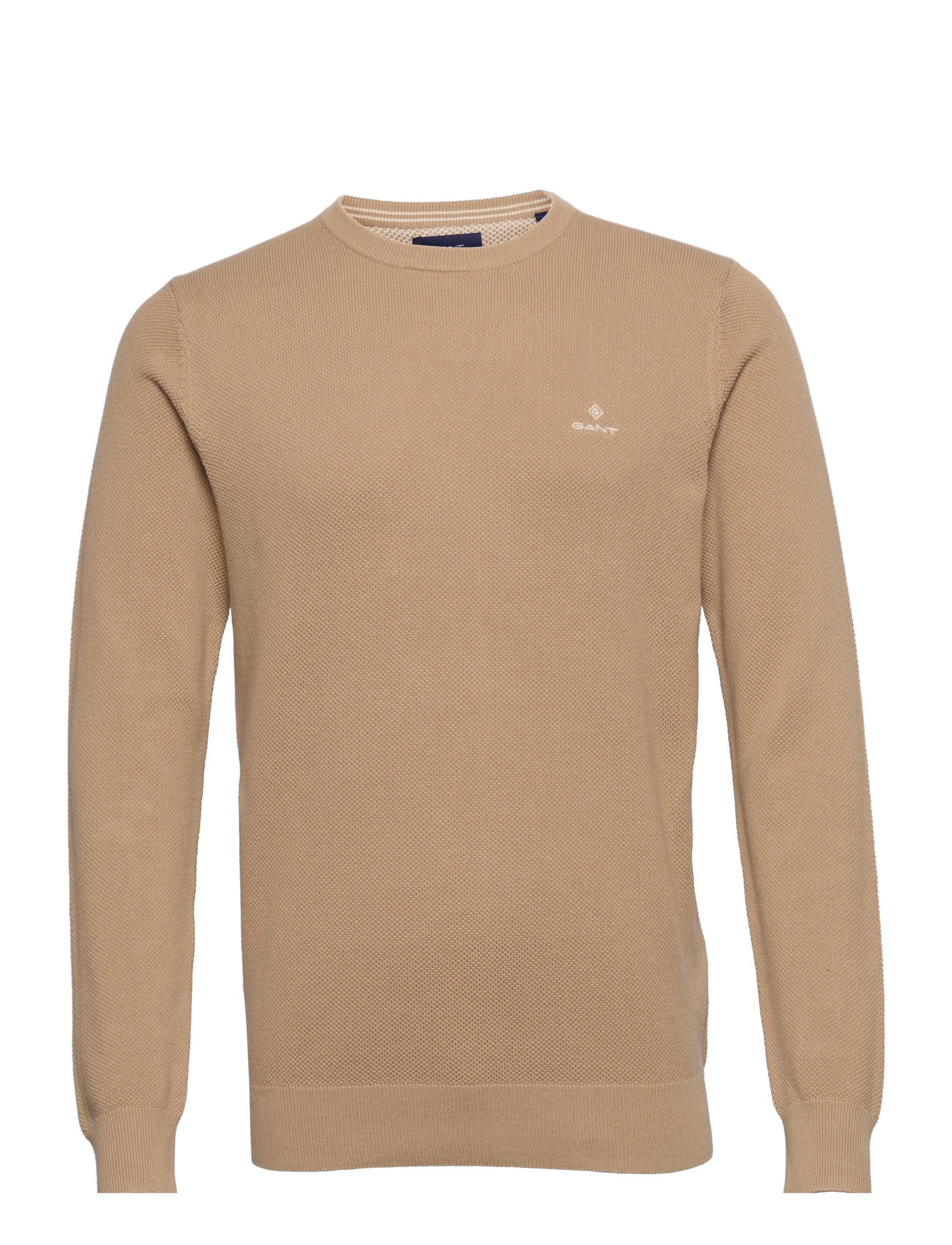 COTTON PIQUE C-NECK - DARK KHAKI