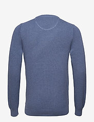 GANT - COTTON PIQUE C-NECK - megztinis su apvalios formos apykakle - denim blue mel - 1