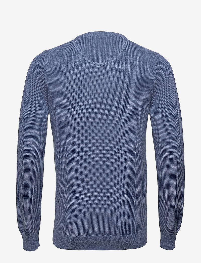 GANT - COTTON PIQUE C-NECK - rundhalsad - denim blue melange - 1