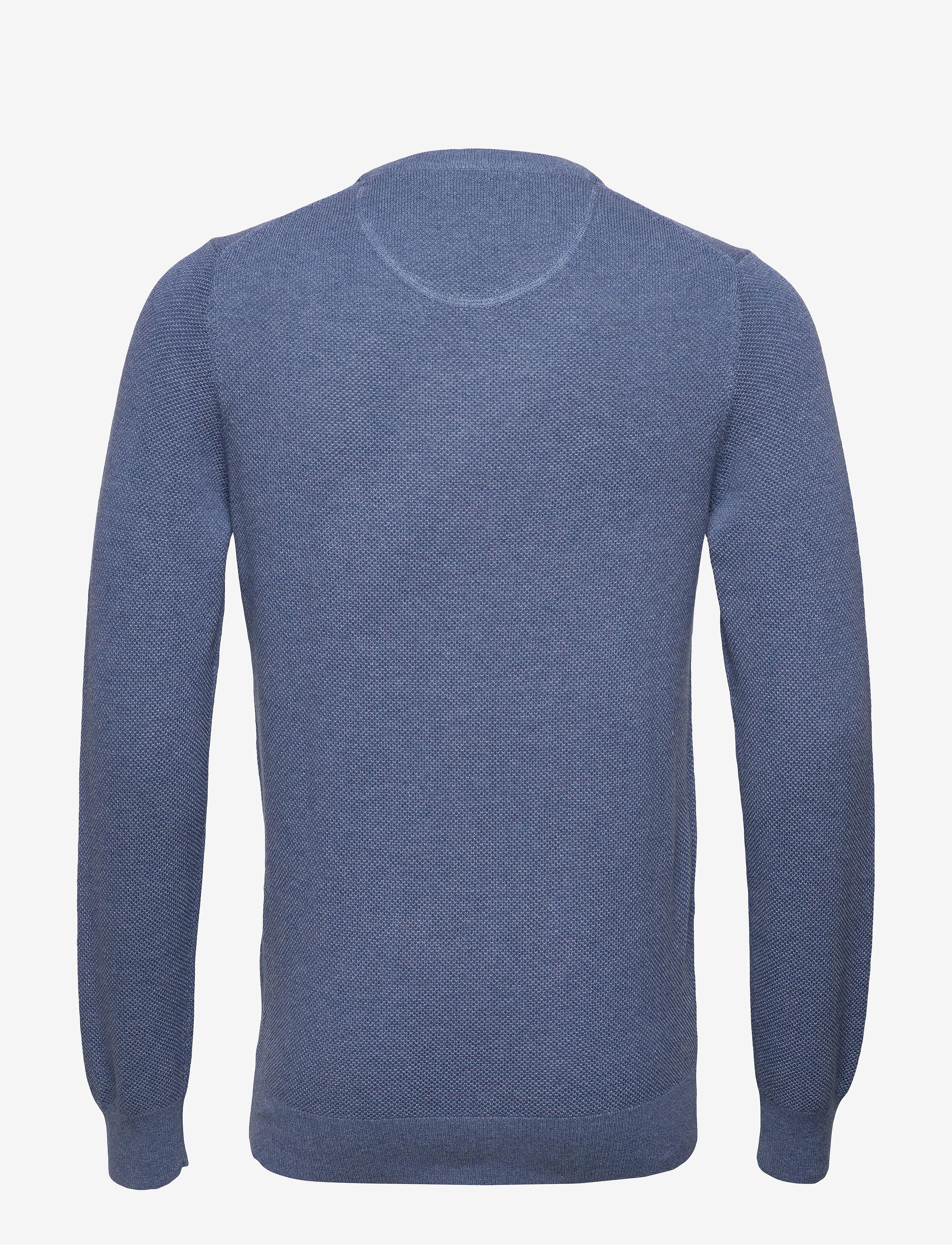 GANT - COTTON PIQUE C-NECK - denim blue melange - 1