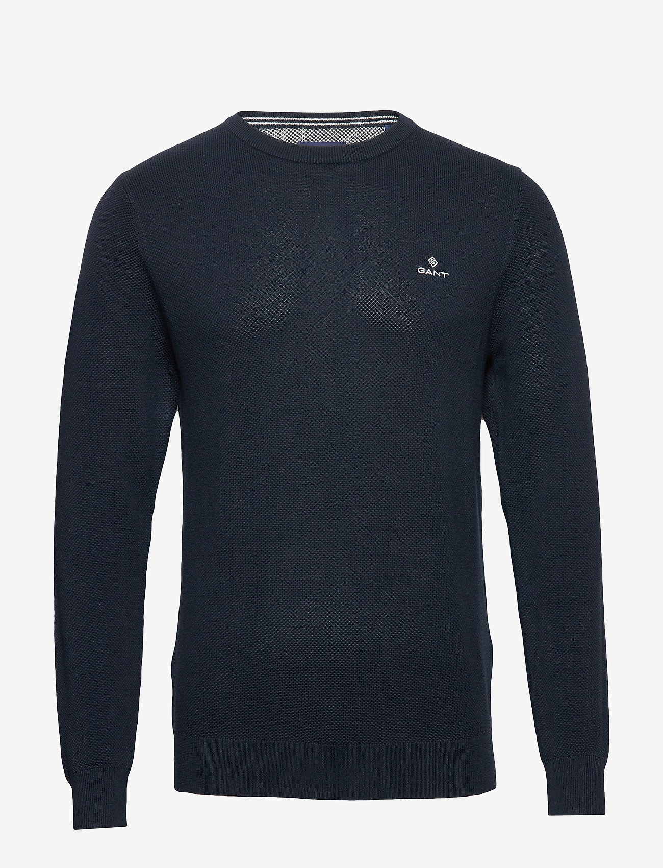 GANT - COTTON PIQUE C-NECK - rundhalsad - evening blue - 0