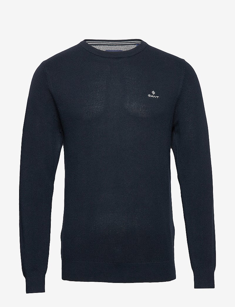 GANT - COTTON PIQUE C-NECK - rundhalsad - evening blue - 0