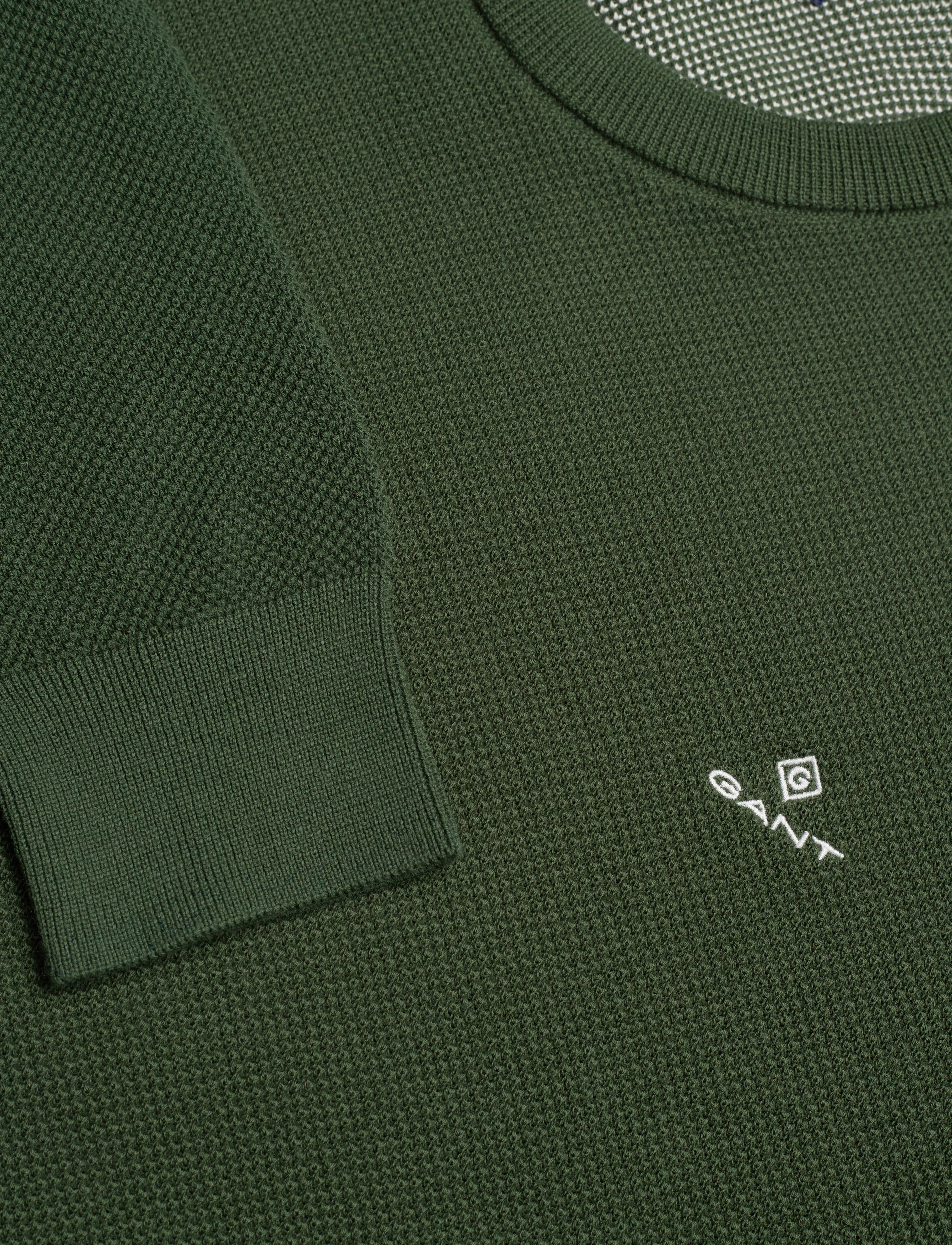 GANT - COTTON PIQUE C-NECK - storm green - 3
