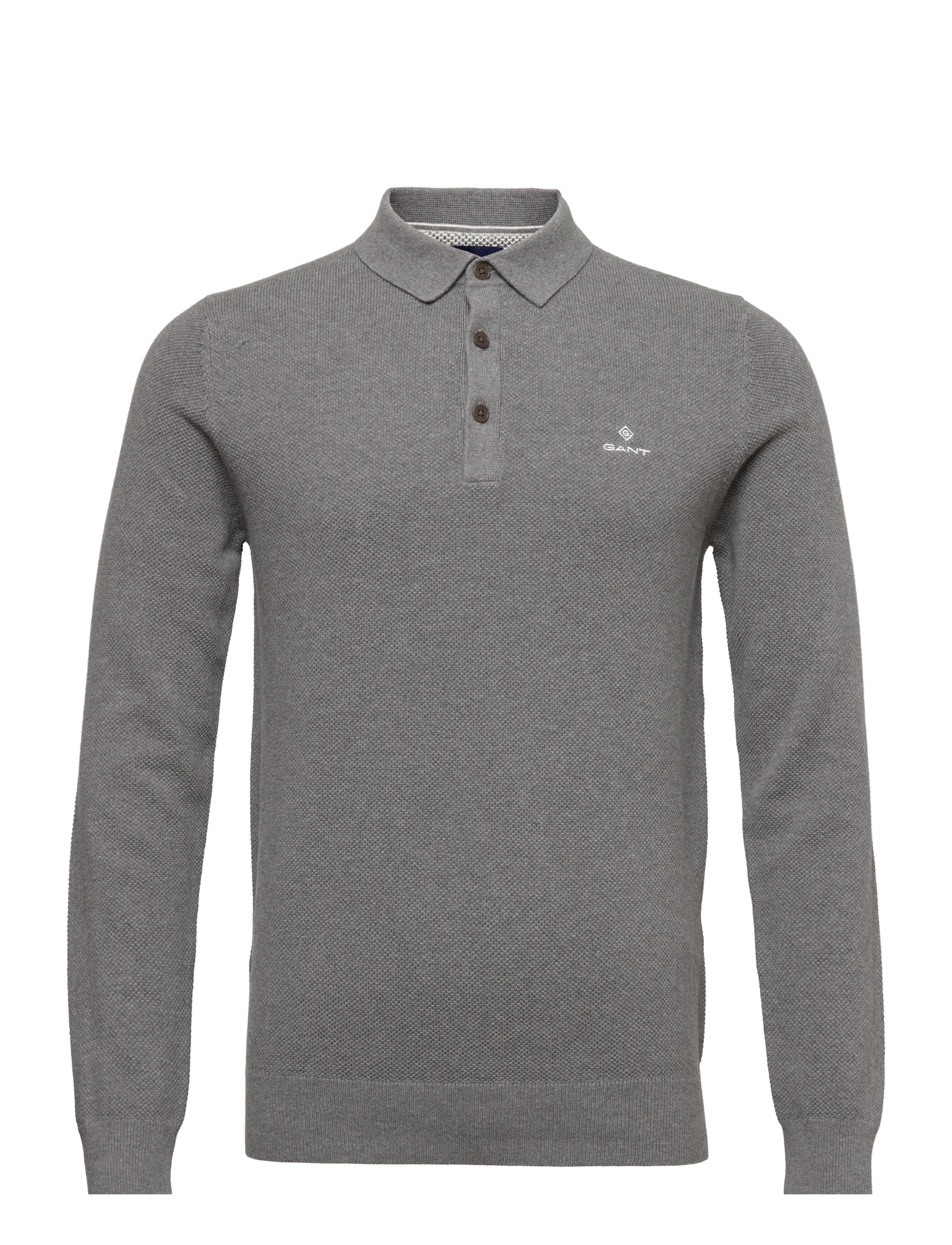 GANT - D1. COTTON PIQUE POLO - dark grey melange - 0