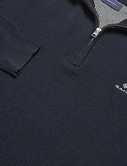 GANT - COTTON PIQUE HALF ZIP - džemperi ar daļēju rāvējslēdzēja aizdari - evening blue - 2