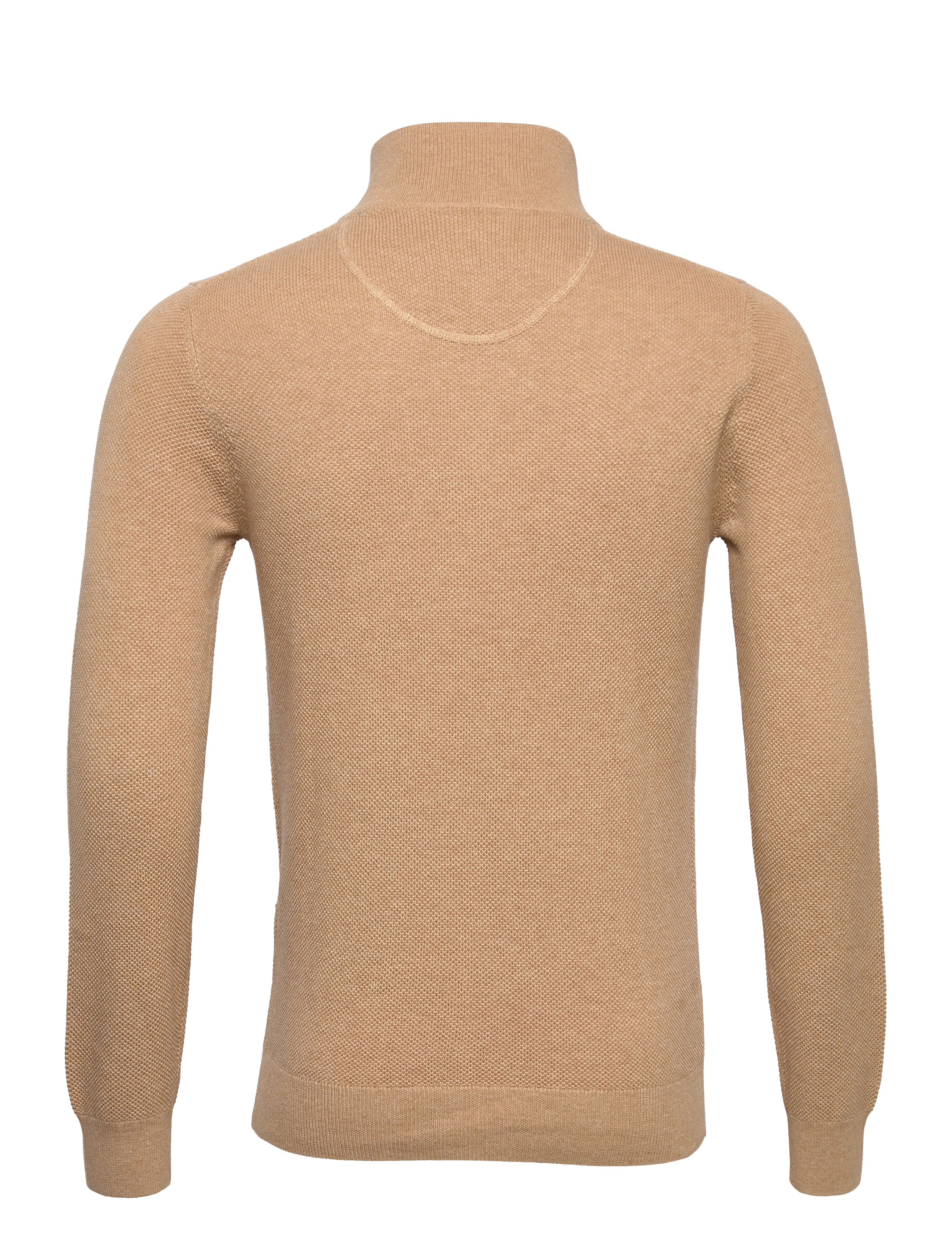 GANT - COTTON PIQUE HALF ZIP - khaki mel - 1