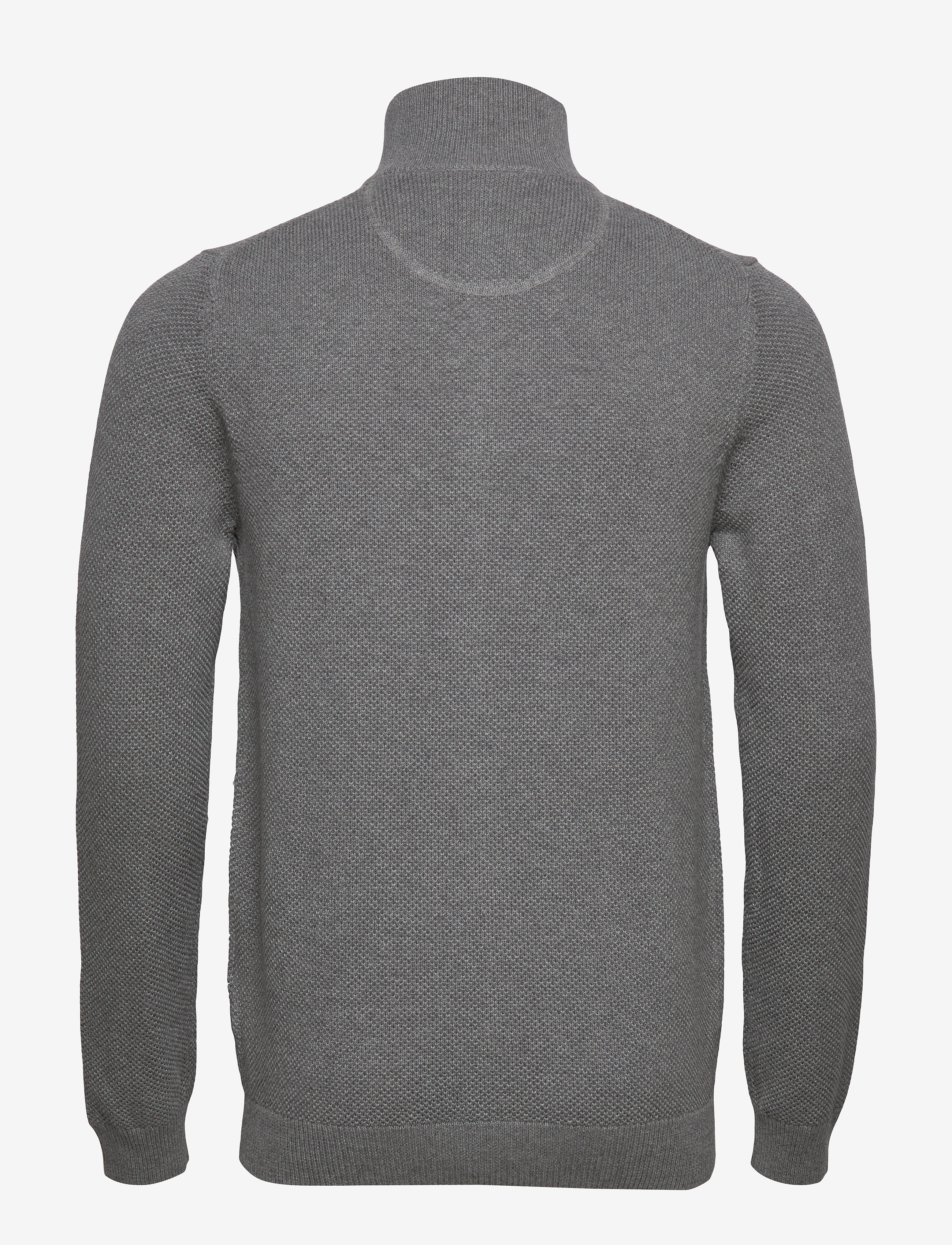 GANT - COTTON PIQUE ZIP CARDIGAN - dark grey melange - 1