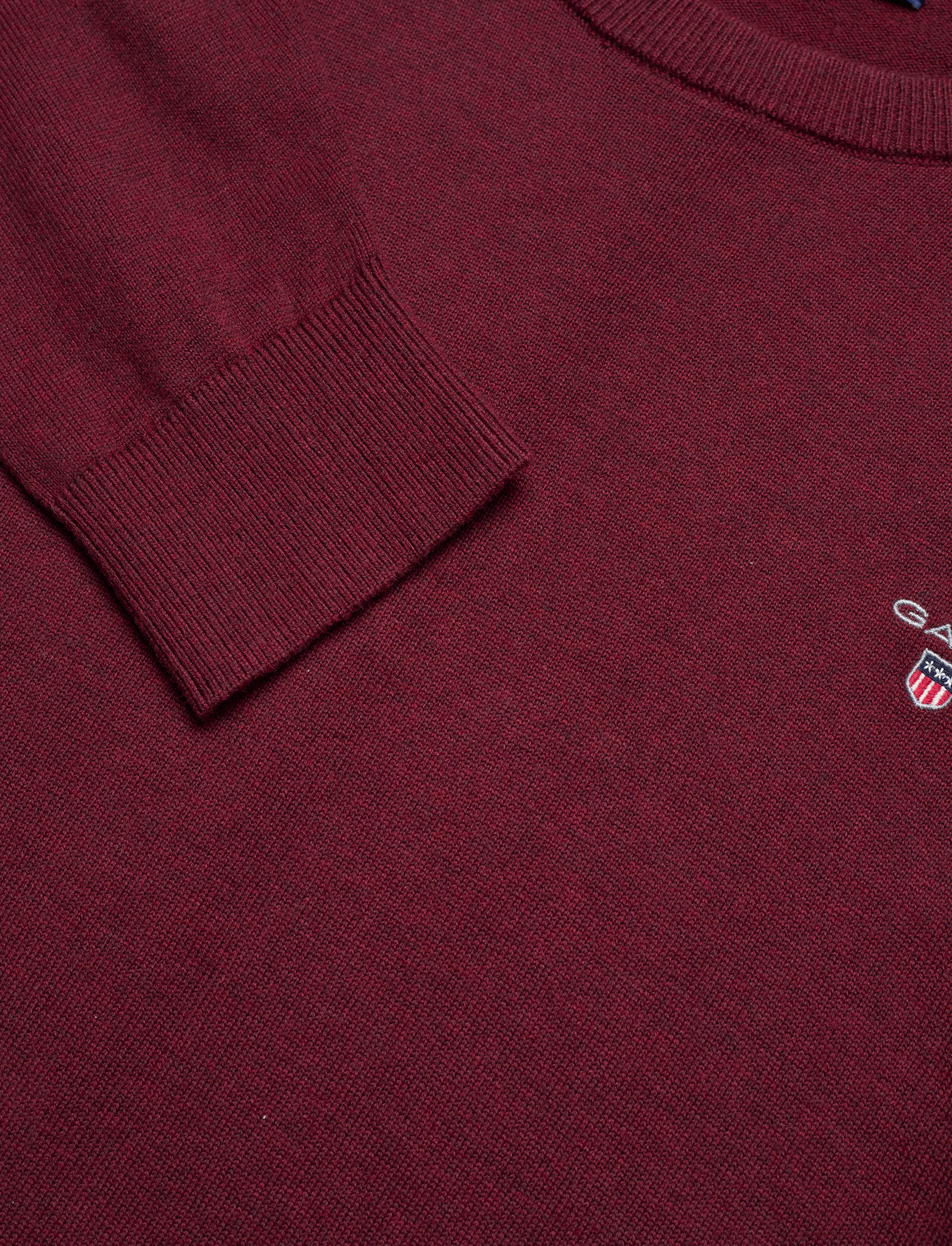 GANT - CLASSIC COTTON C-NECK - dk. burgundy mel - 2