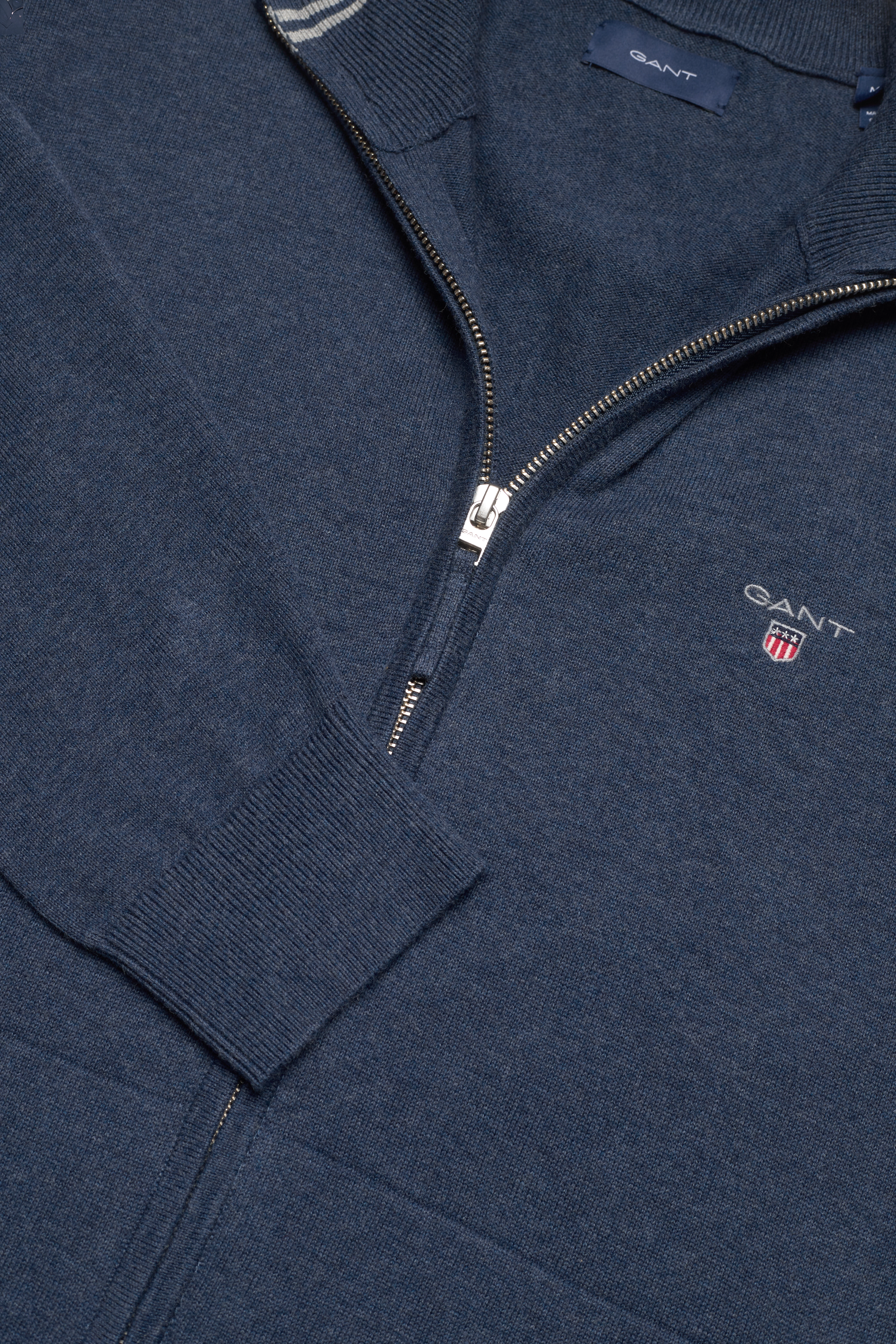 GANT - CLASSIC COTTON ZIP CARDIGAN - dark jeansblue melange - 2