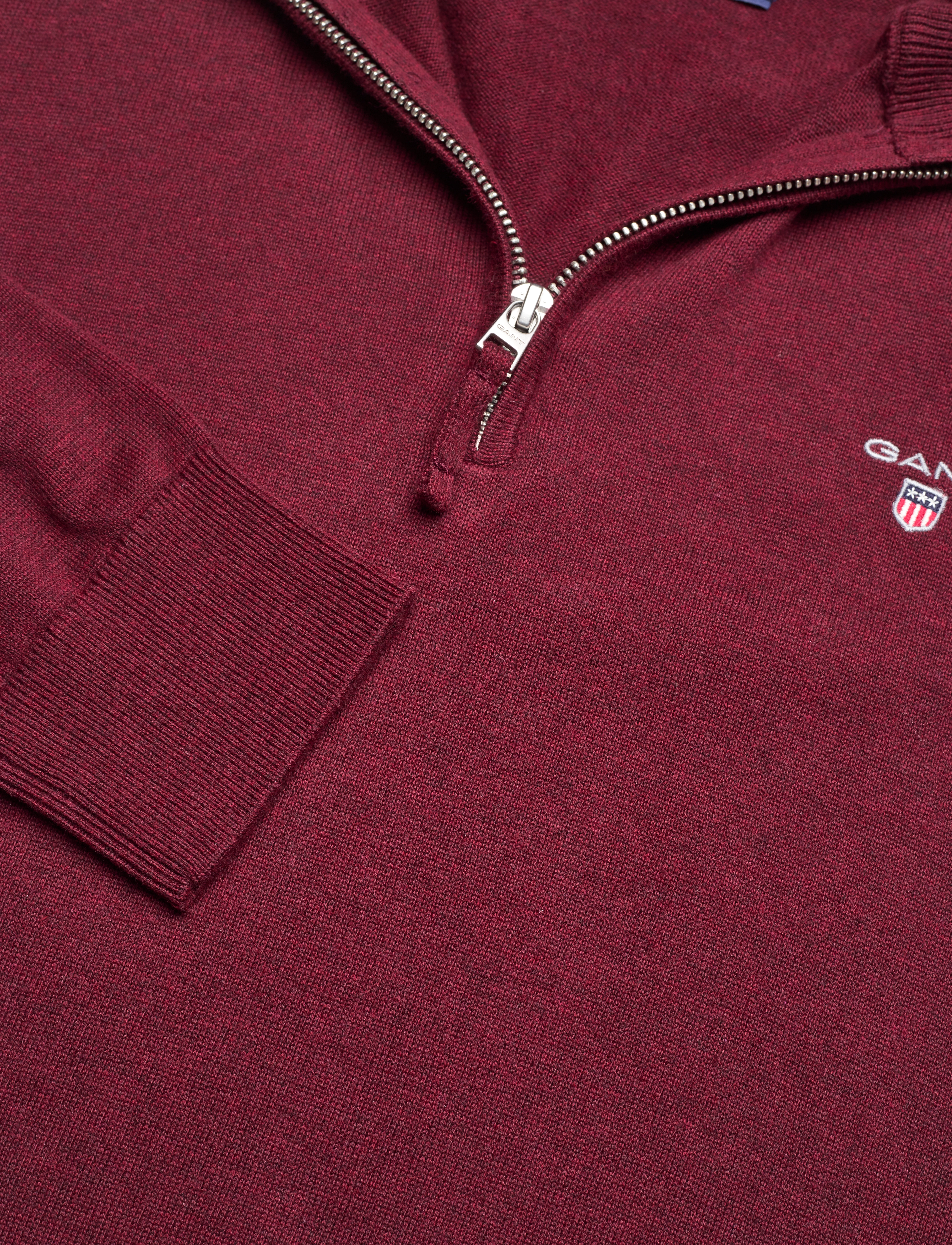 GANT - CLASSIC COTTON HALF ZIP - dk. burgundy mel - 2