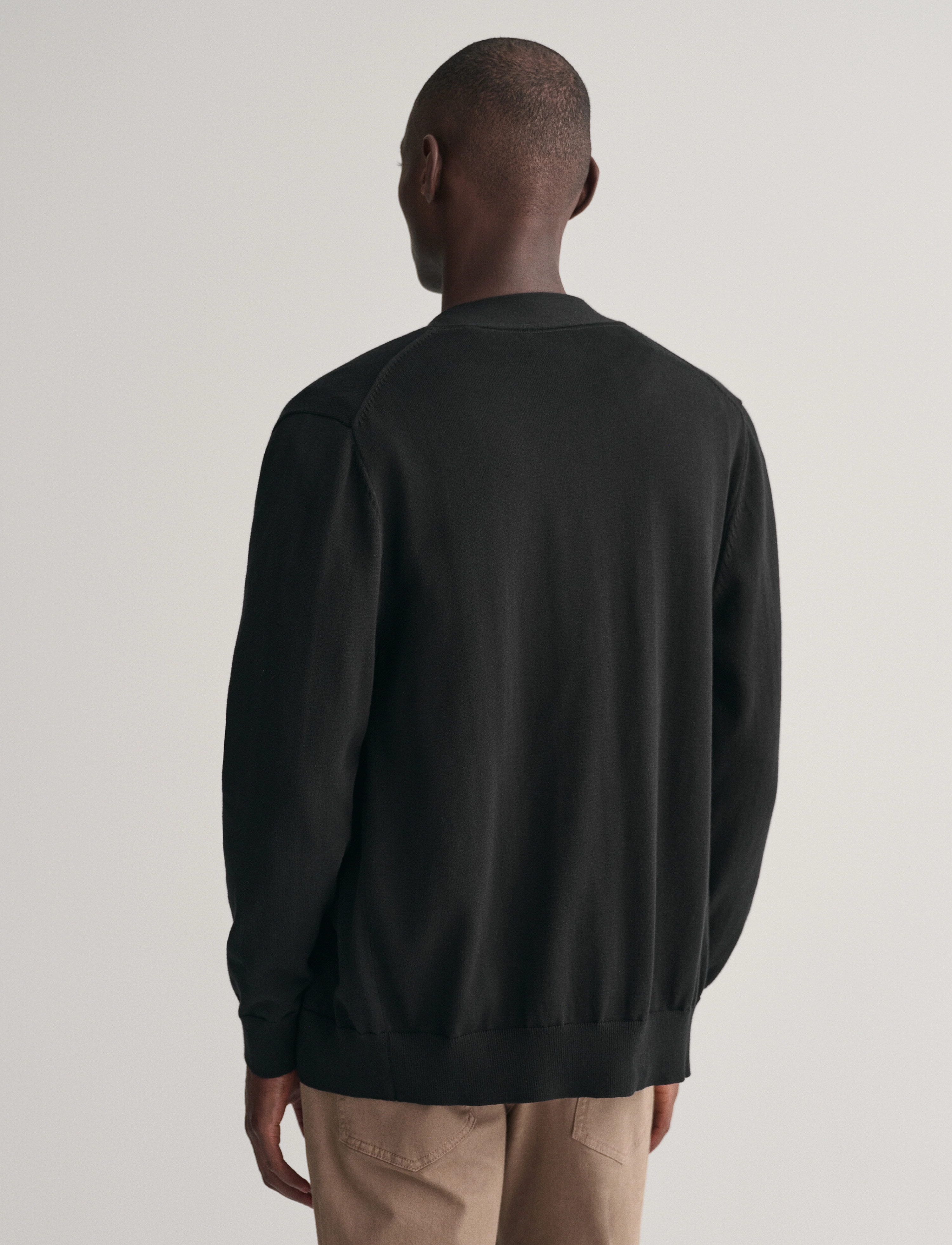 Gant - CLASSIC COTTON V-CARDIGAN - gilets - black - 3