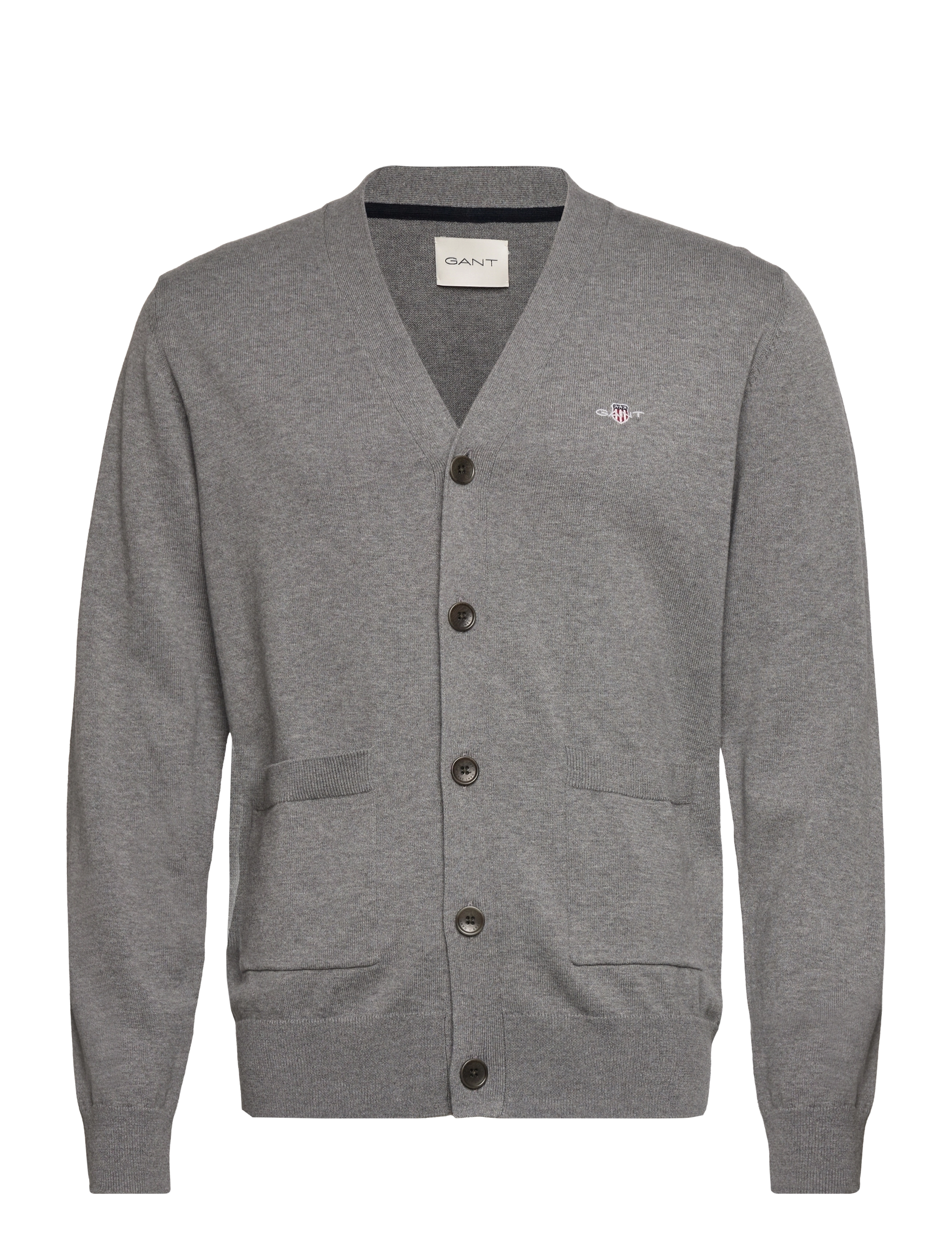 Gant CLASSIC COTTON V-CARDIGAN - Strickmode - DARK GREY MELANGE / grey
