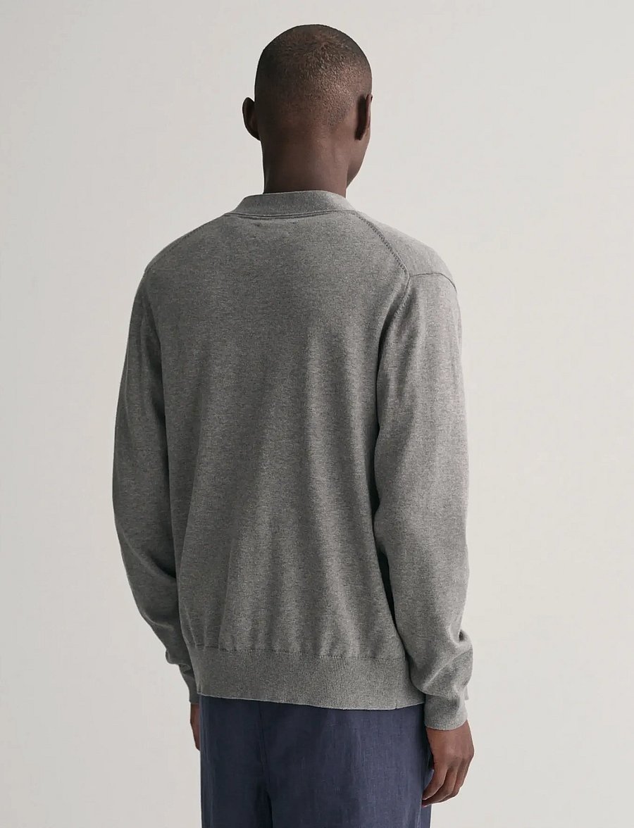 Gant - CLASSIC COTTON V-CARDIGAN - cardigans - dark grey melange - 3