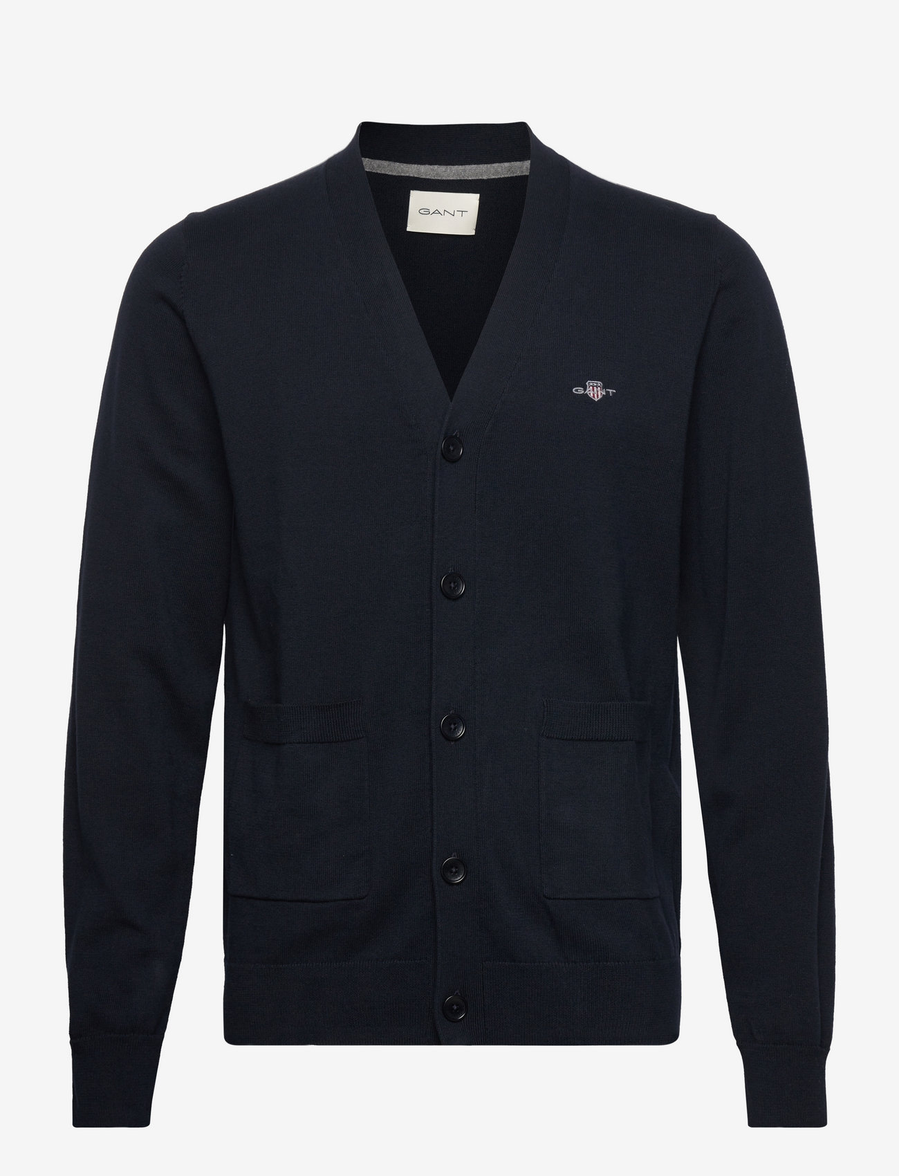 GANT - CLASSIC COTTON V-CARDIGAN - cardigans - evening blue - 1