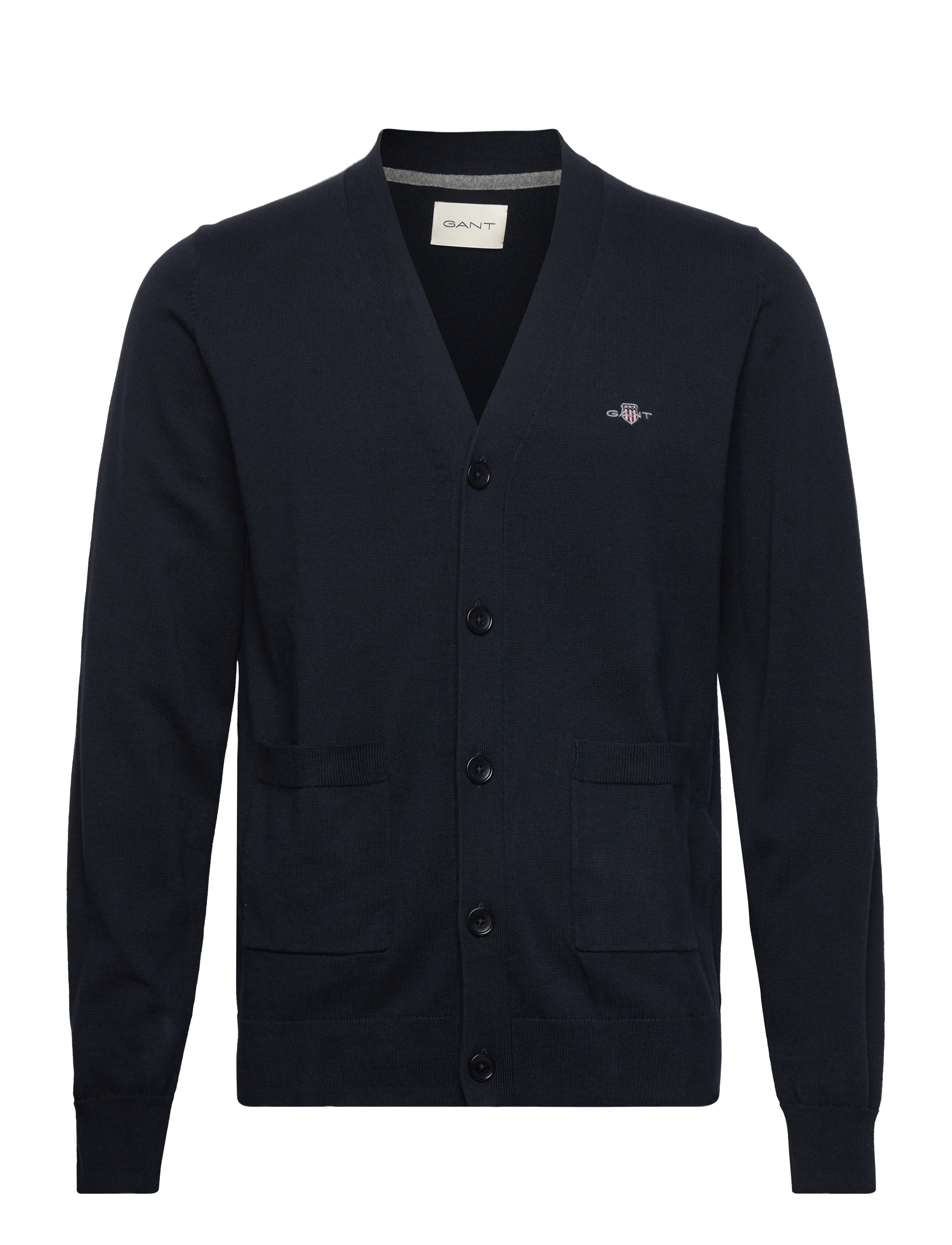 Gant CLASSIC COTTON V-CARDIGAN - Cardigans - EVENING BLUE / navy