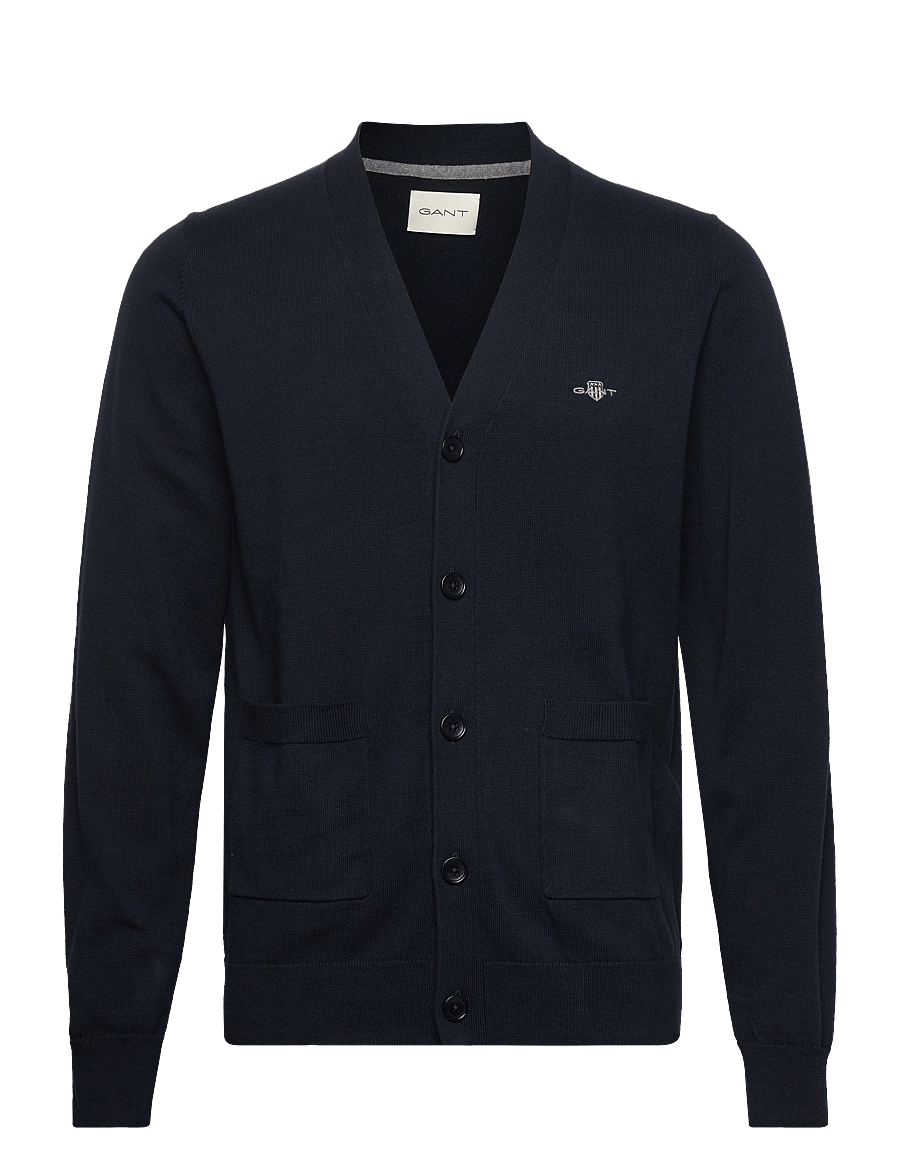 Gant - CLASSIC COTTON V-CARDIGAN - strickjacken - evening blue - 1