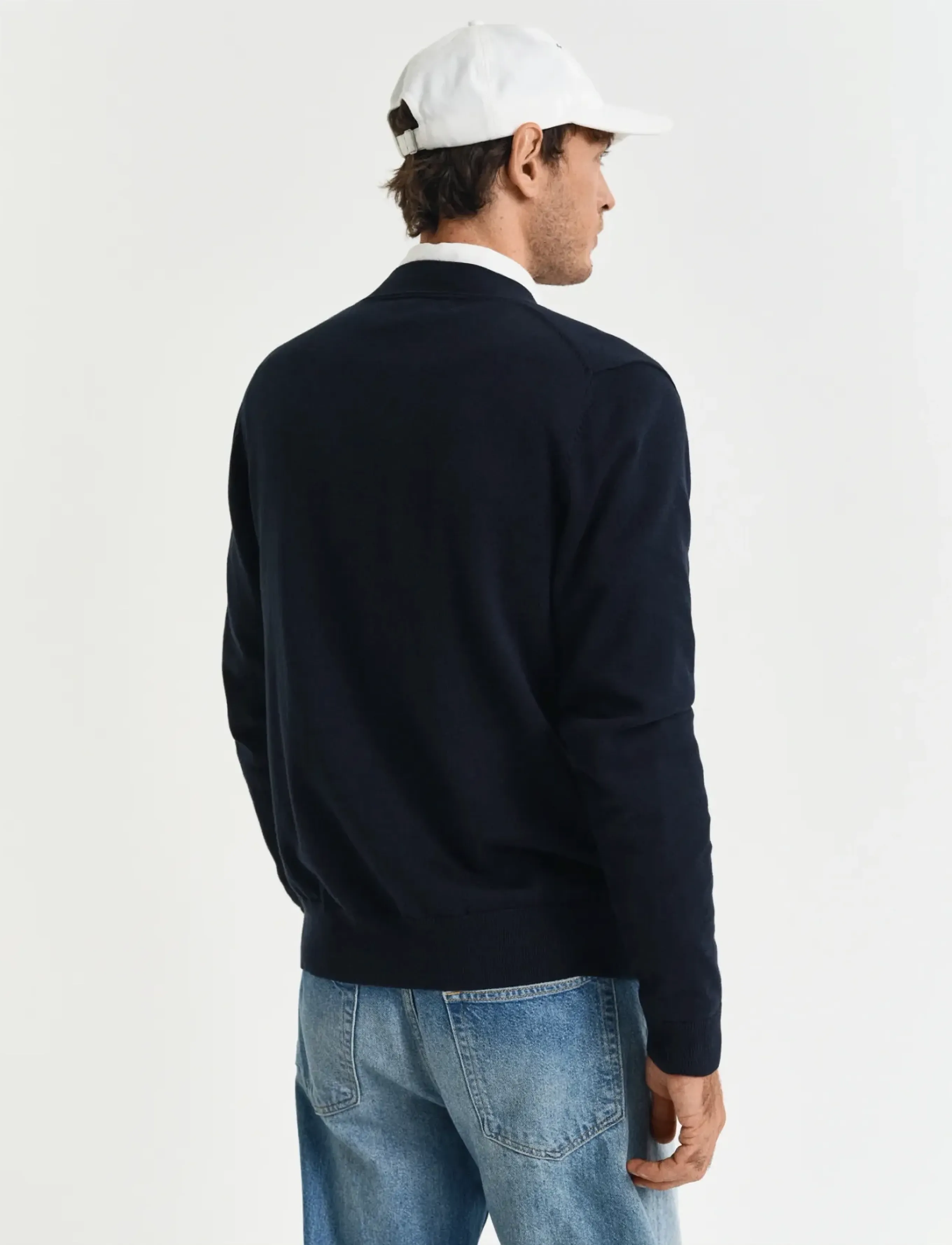Gant - CLASSIC COTTON V-CARDIGAN - cardigans - evening blue - 3