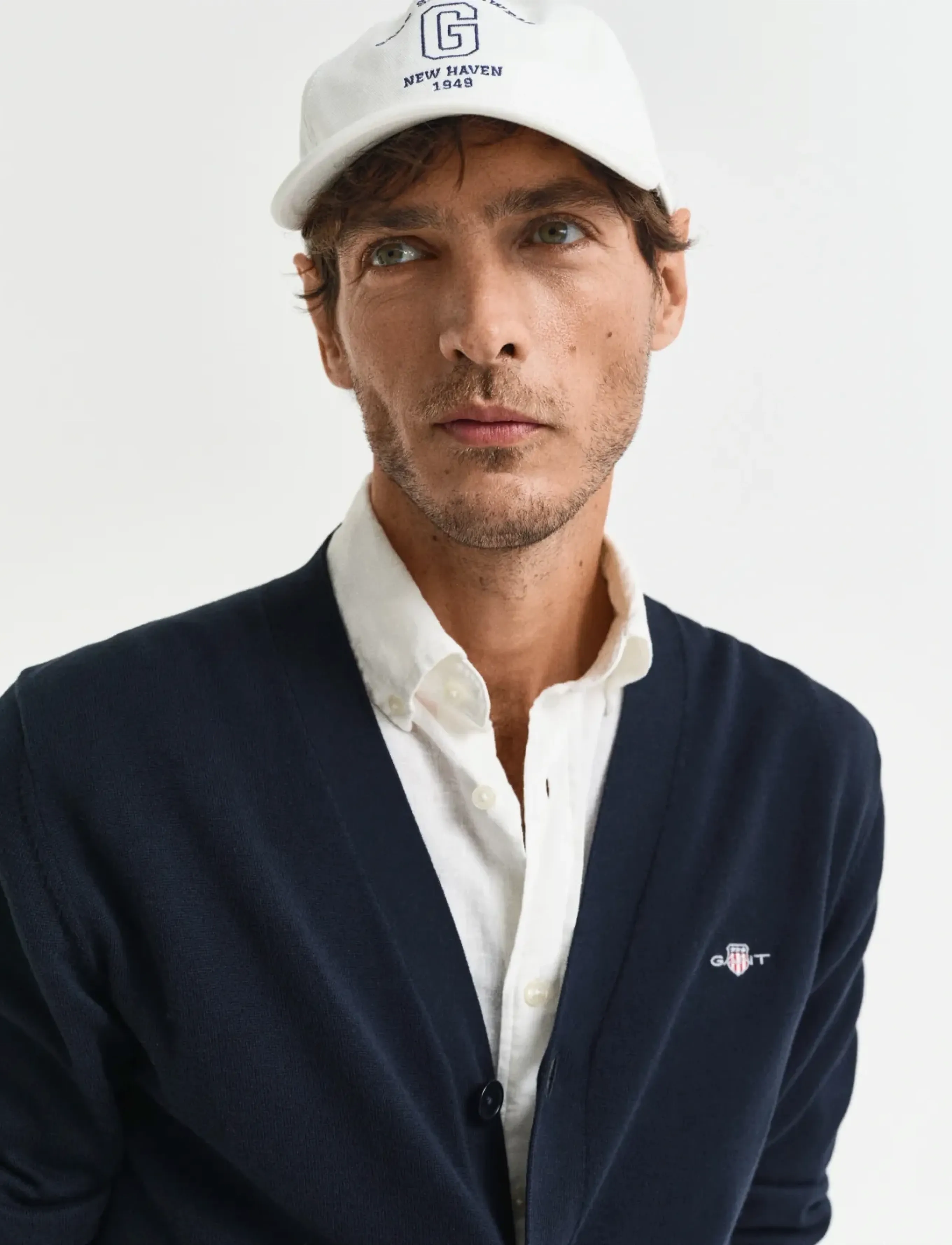 Gant - CLASSIC COTTON V-CARDIGAN - cardigans - evening blue - 4