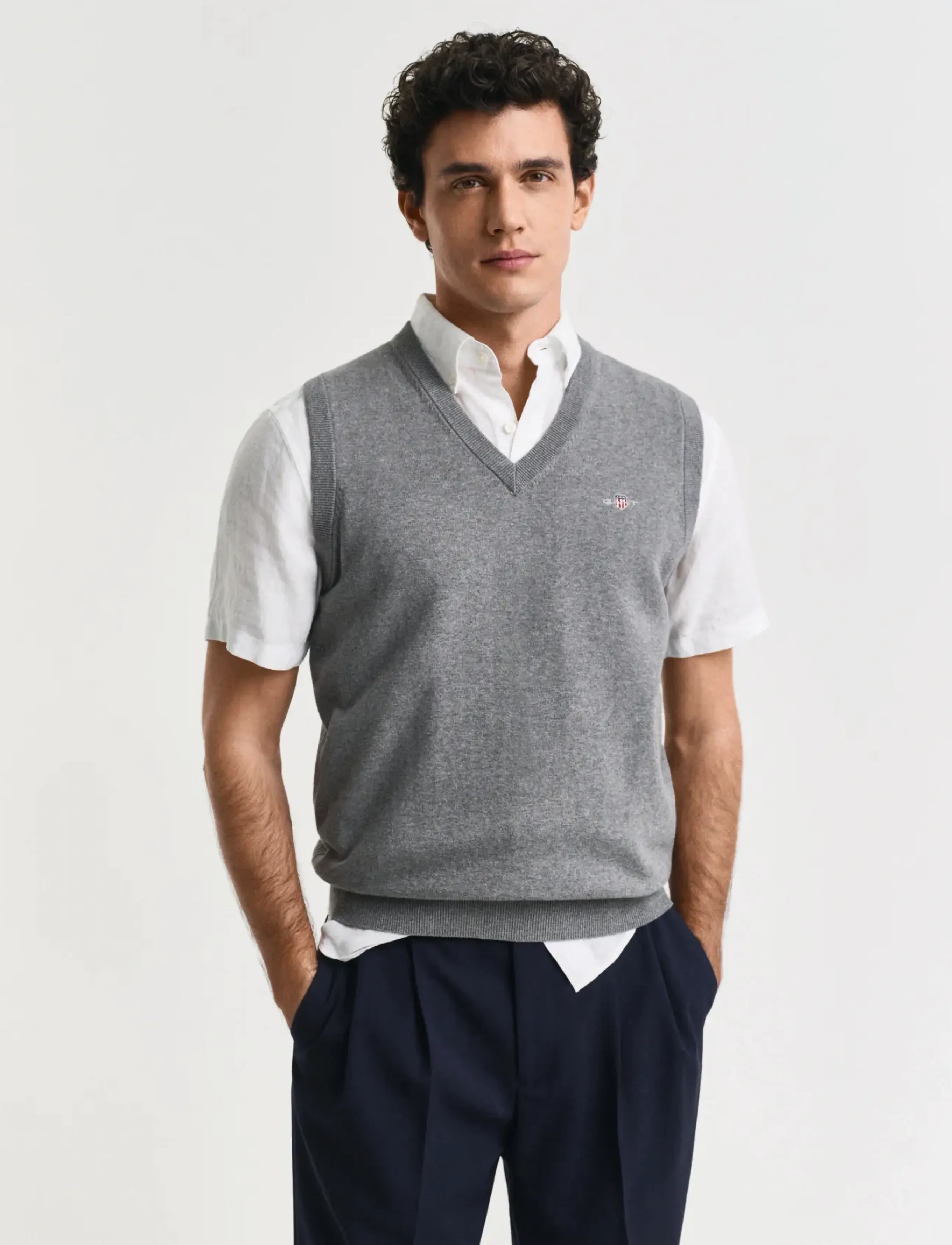 GANT CLASSIC COTTON SLIPOVER - Preppy - DARK GREY MELANGE / grey