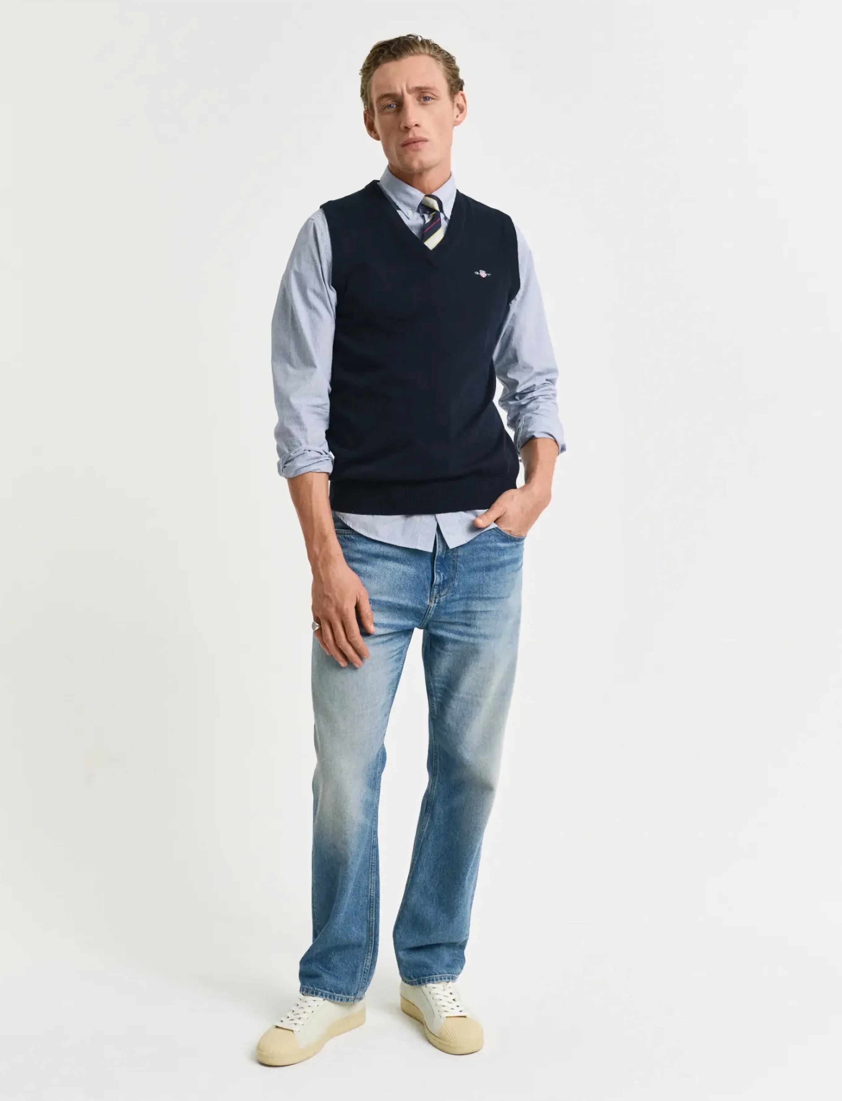 Gant - CLASSIC COTTON SLIPOVER - evening blue - 5