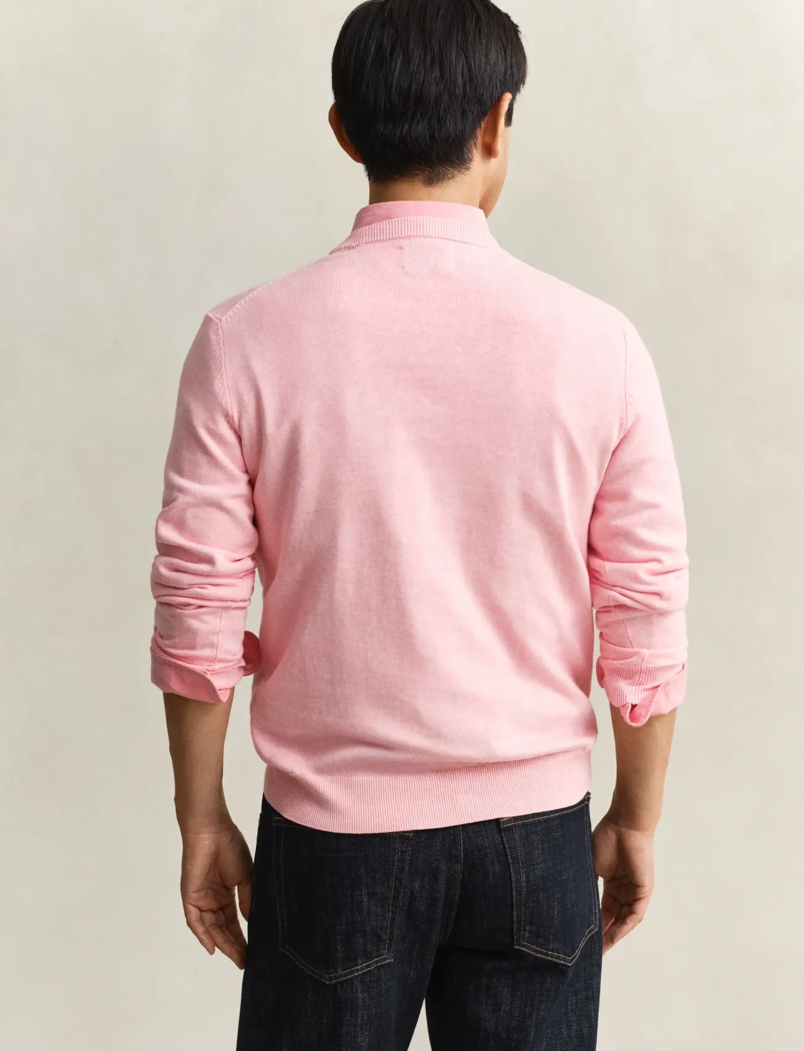 Gant - CLASSIC COTTON C-NECK - Ümmarguse kaelusega kudumid - california pink melange - 3