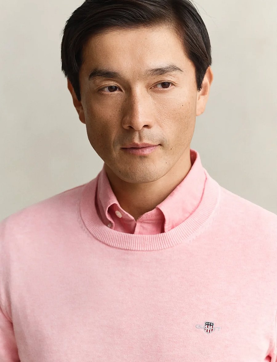 Gant - CLASSIC COTTON C-NECK - round necks - california pink melange - 4