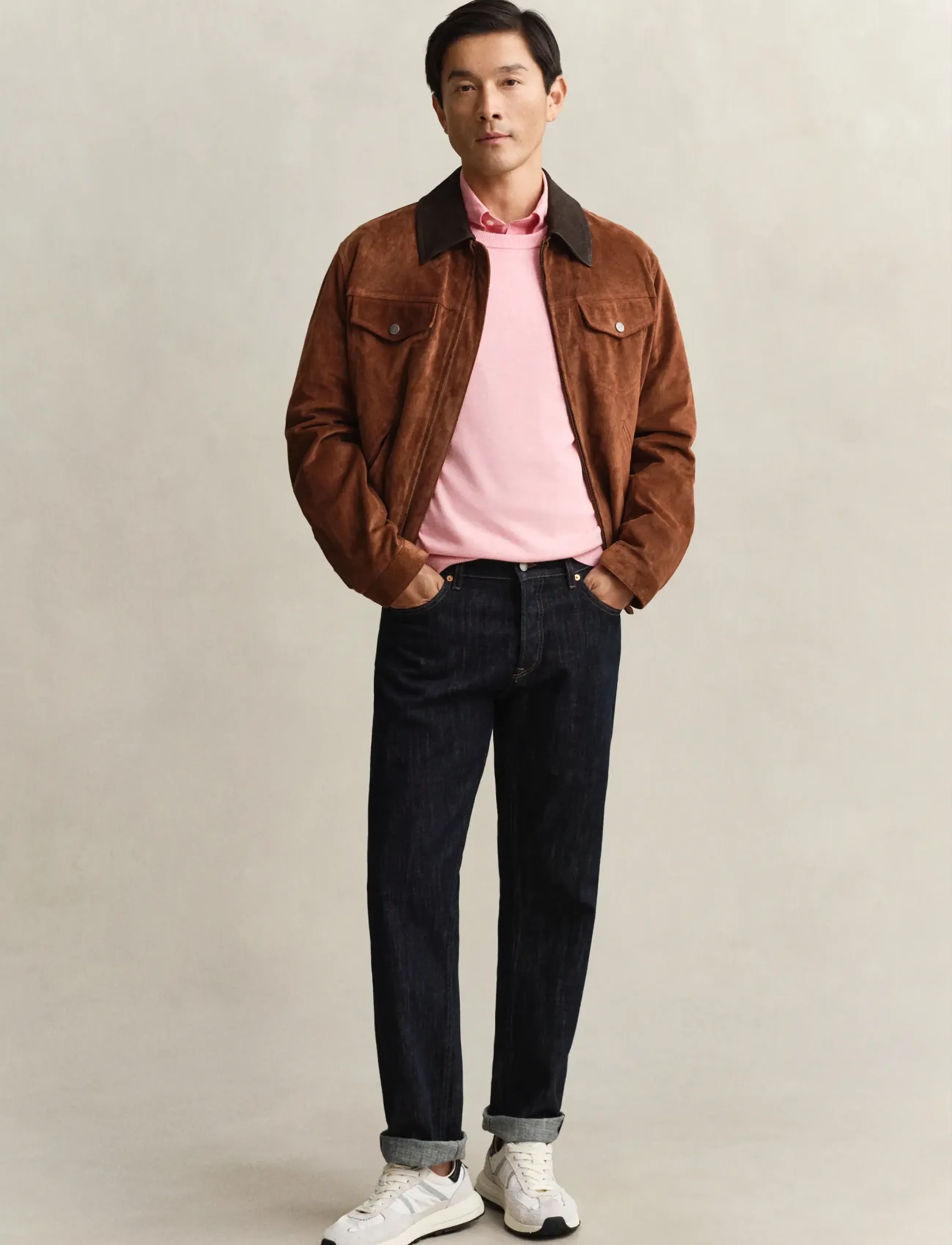 Gant - CLASSIC COTTON C-NECK - Ümmarguse kaelusega kudumid - california pink melange - 5