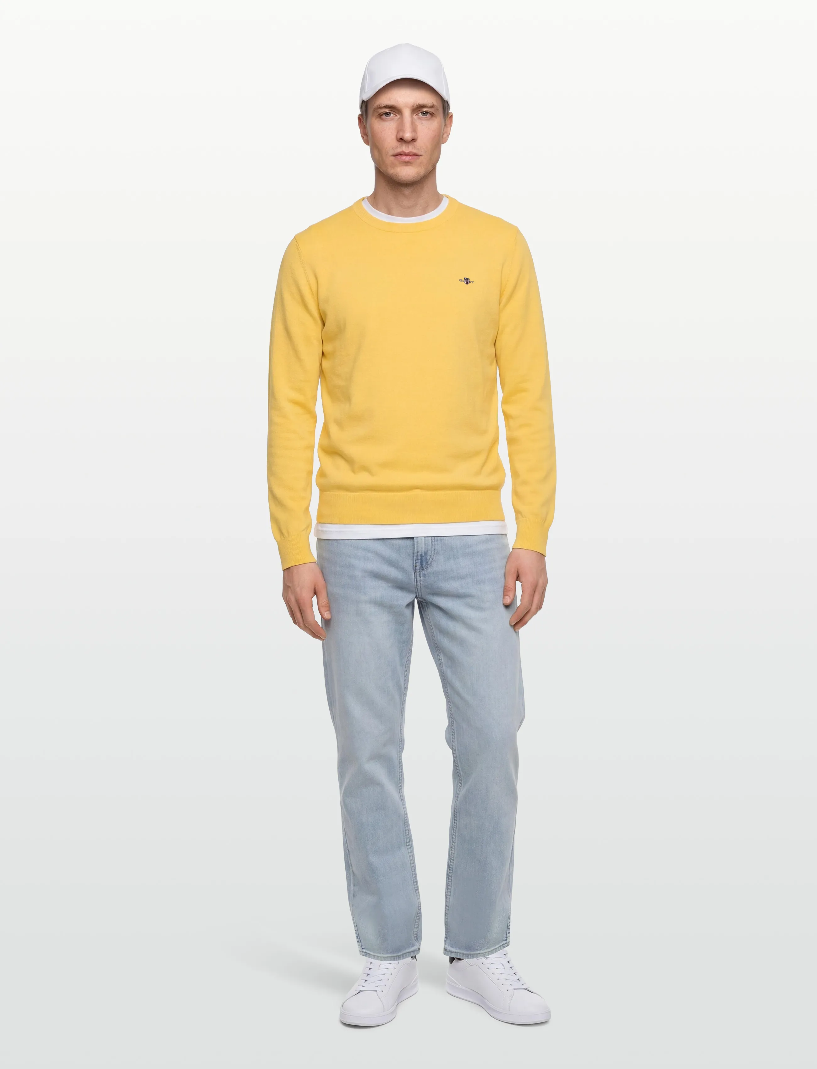 Gant - CLASSIC COTTON C-NECK - tavalised kudumid - banana yellow - 0