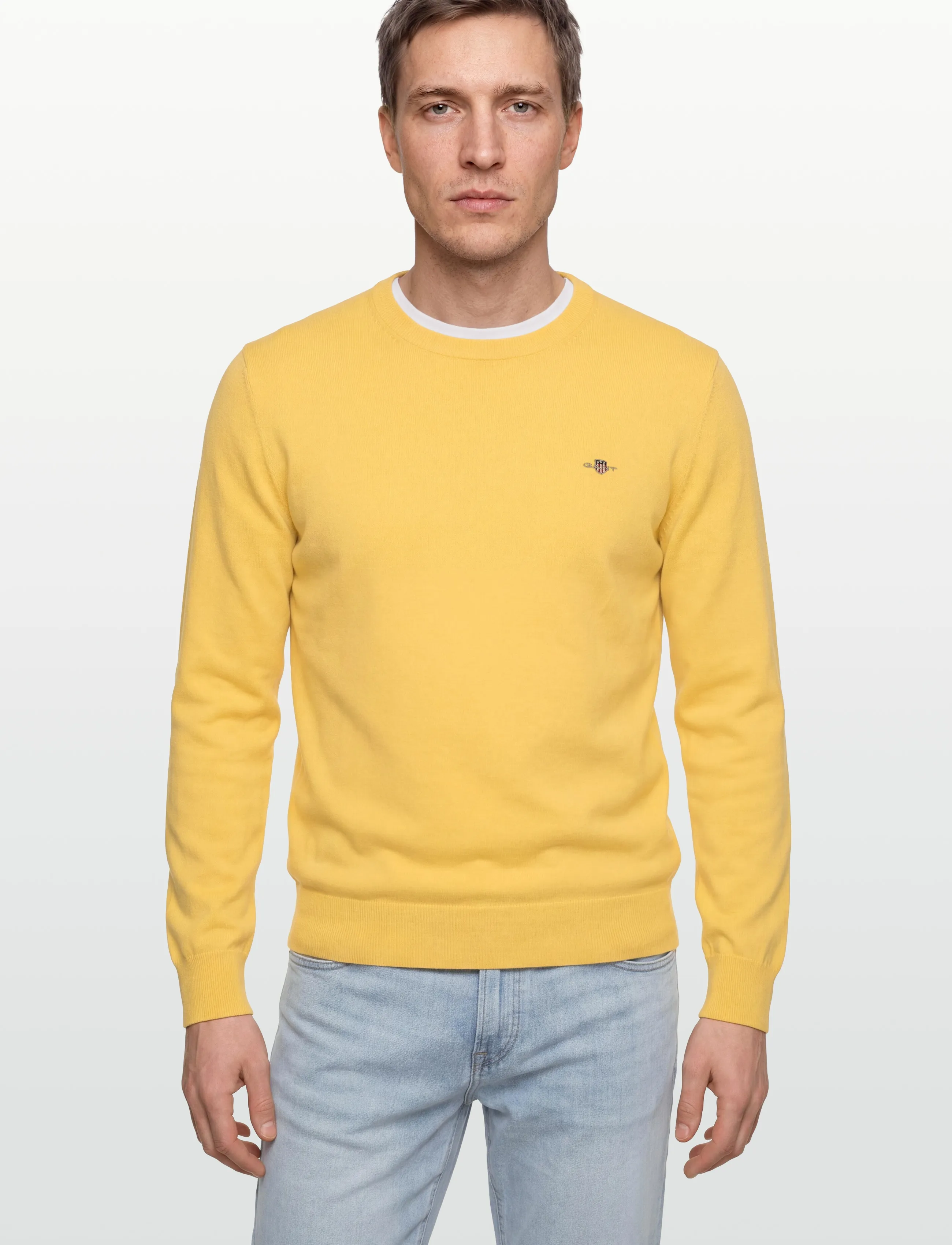 Gant - CLASSIC COTTON C-NECK - tavalised kudumid - banana yellow - 3