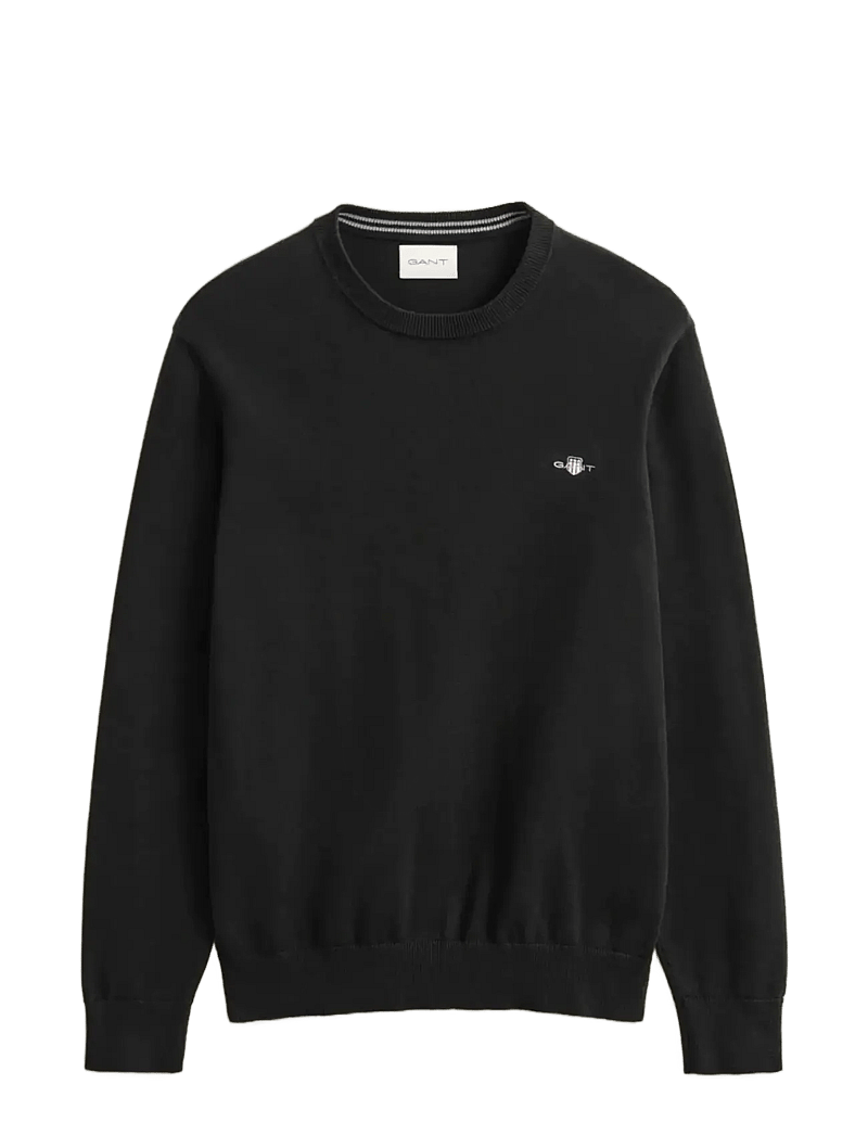 GANT - CLASSIC COTTON C-NECK - rundhalsad - black - 1
