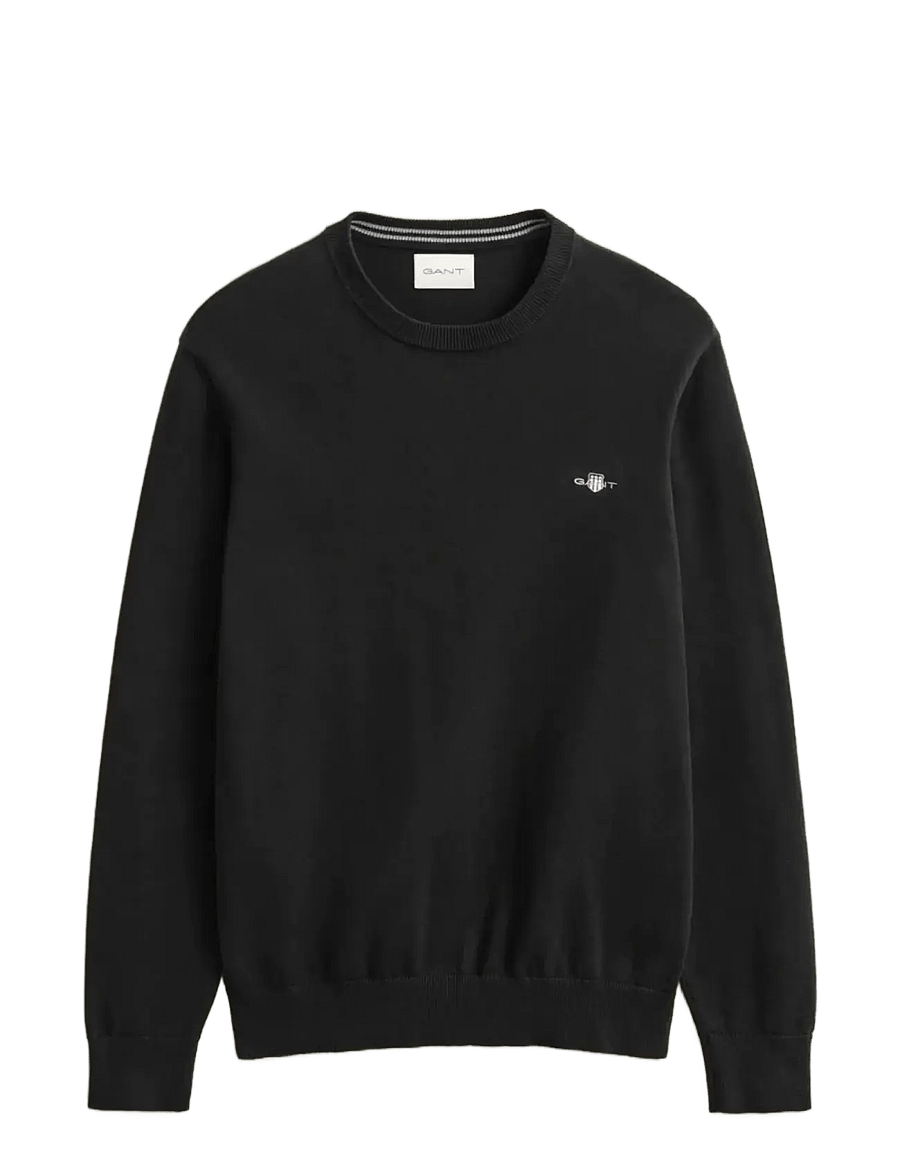 Gant - CLASSIC COTTON C-NECK - rund hals - black - 1